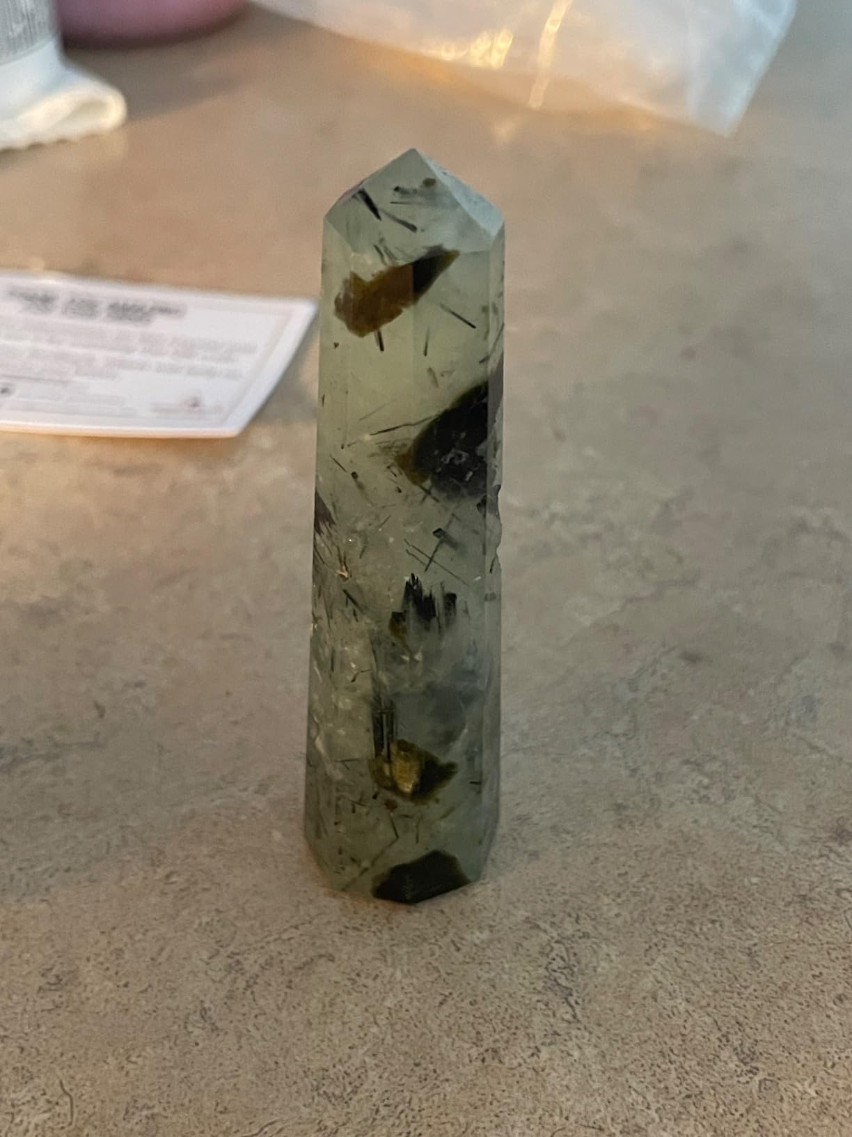 Amazing Gemstone Prehnite Crystal Towers - Natural Healing Crystal Point Obelisk for Reiki Healing and Crystal Grid (2