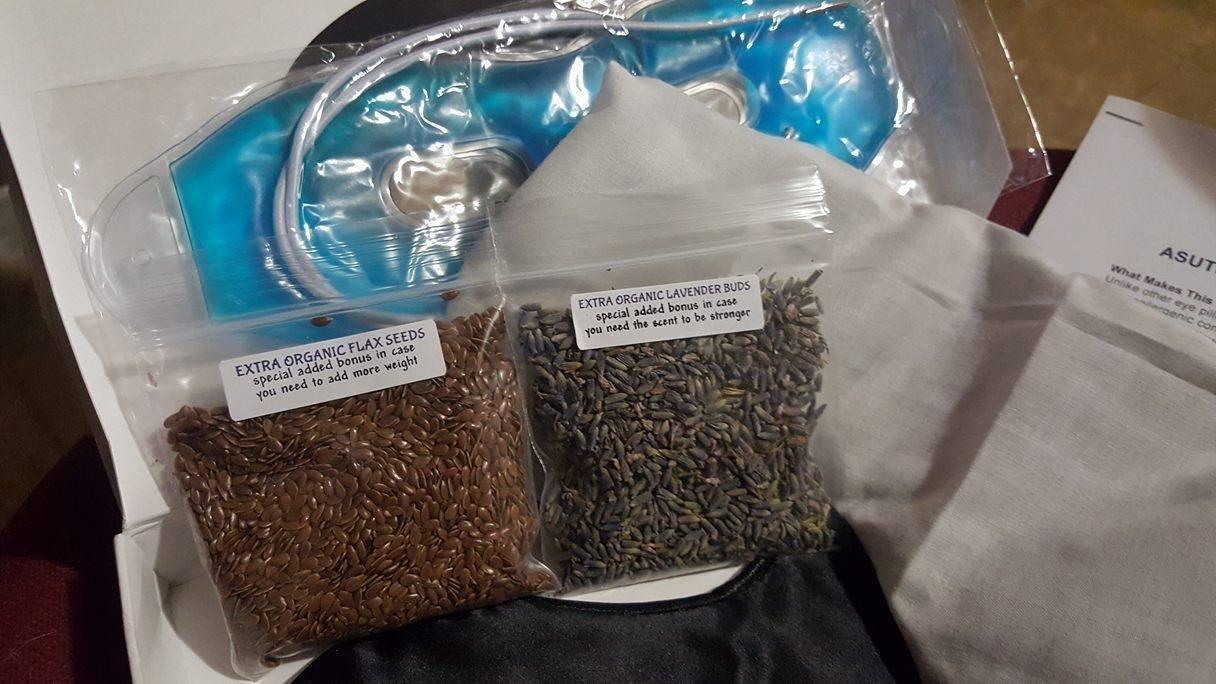 ASUTRA Silk Eye Pillow for Sleep, Purple - Filled w/Lavender Buds & Flax Seeds, Weighted Eye Mask, Meditation & Light Blocking Blindfold, Cooling Gel Mask Included customer photo 1