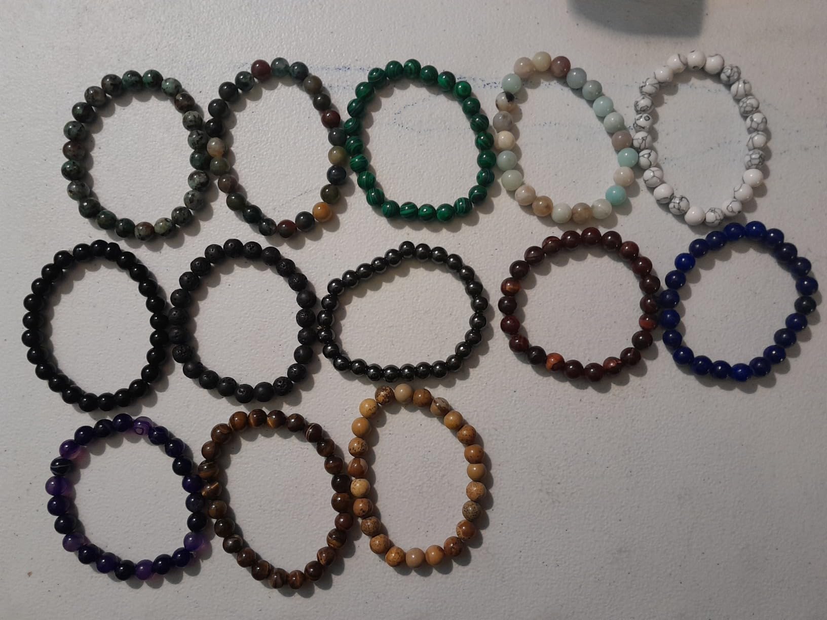 SONNYX 15 PCS 8mm Gorgeous Semi-Precious Gemstones Bracelets Unisex | Round Beaded Bracelets Stone Crystal Stretch Beads Bracelet customer photo 1