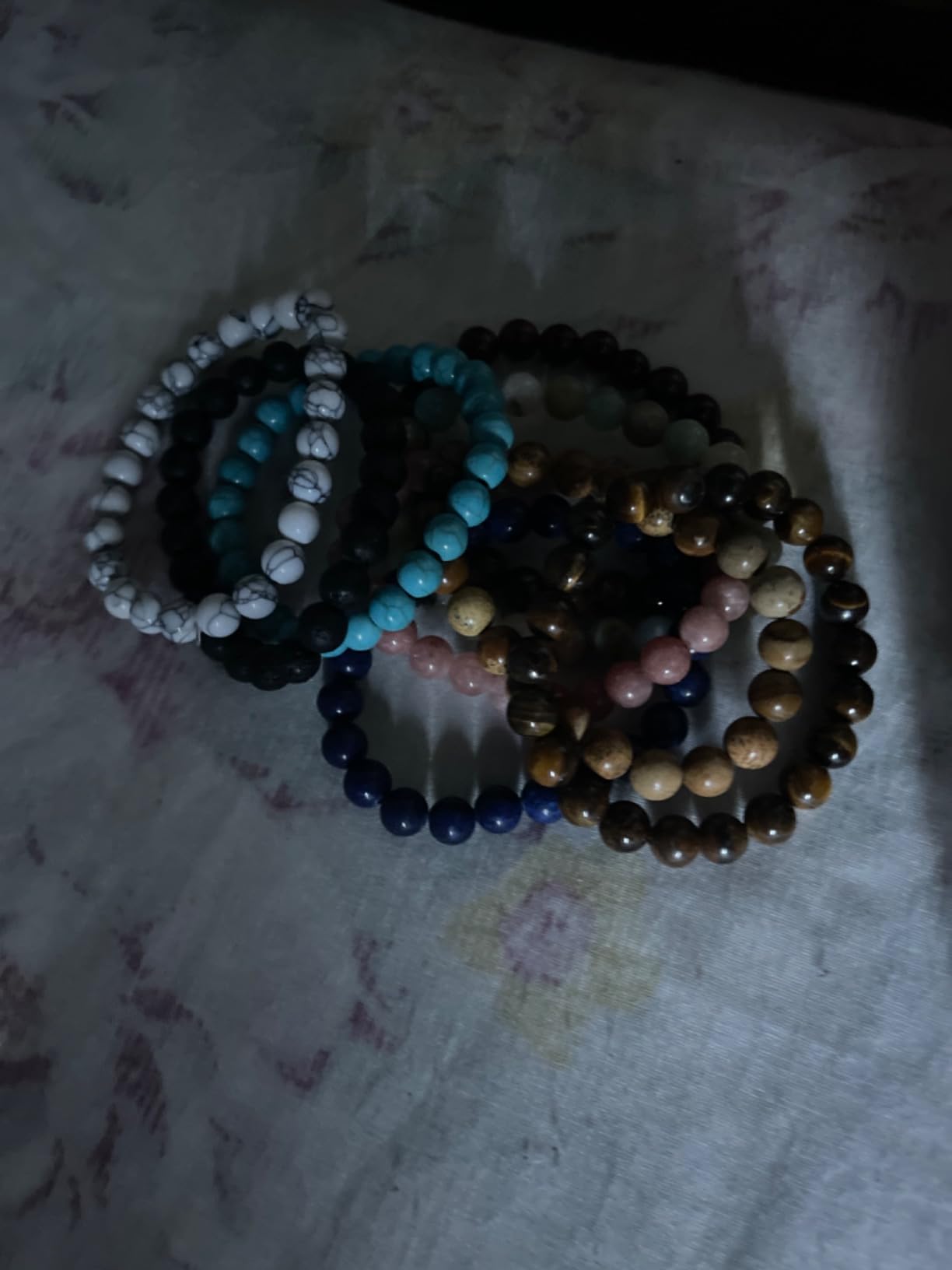 SONNYX 15 PCS 8mm Gorgeous Semi-Precious Gemstones Bracelets Unisex | Round Beaded Bracelets Stone Crystal Stretch Beads Bracelet customer photo 2