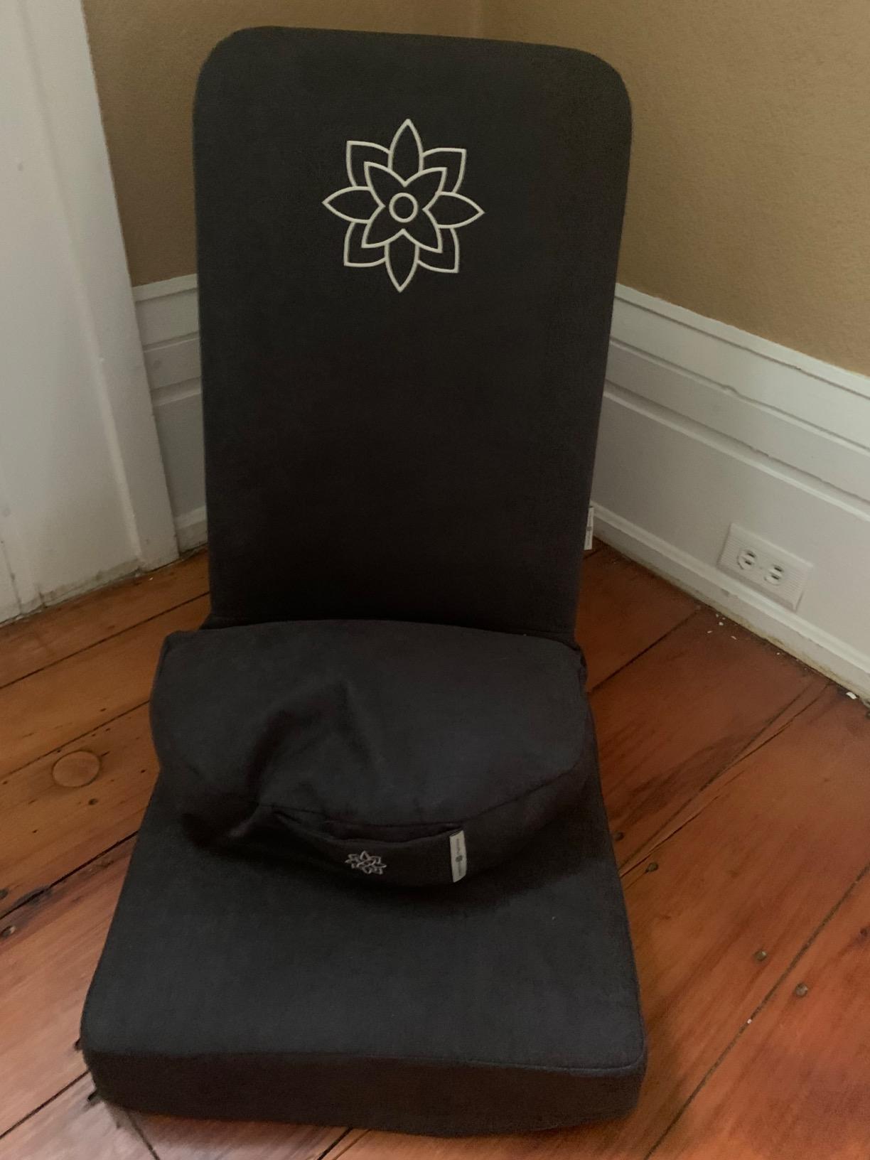 Folding Pro Meditation Chair - Adjustable Meditation Seat with Back Support and Half Moon Buckwheat Meditation Cushion - Comfortable Mindfulness Living Room Floor Chair customer photo 2