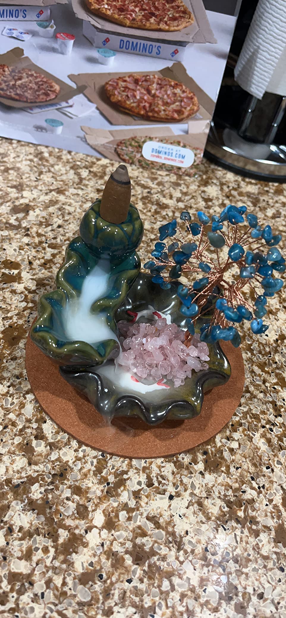Waterfall Burner, Crystal Tree Backflow Incense Holder, with 30 Incense Cones, 30 Incense Stick, 1 Healing Crystal Necklace, Aromatherapy Anxiety Relief Items, Mom Gifts for Christmas customer photo 2
