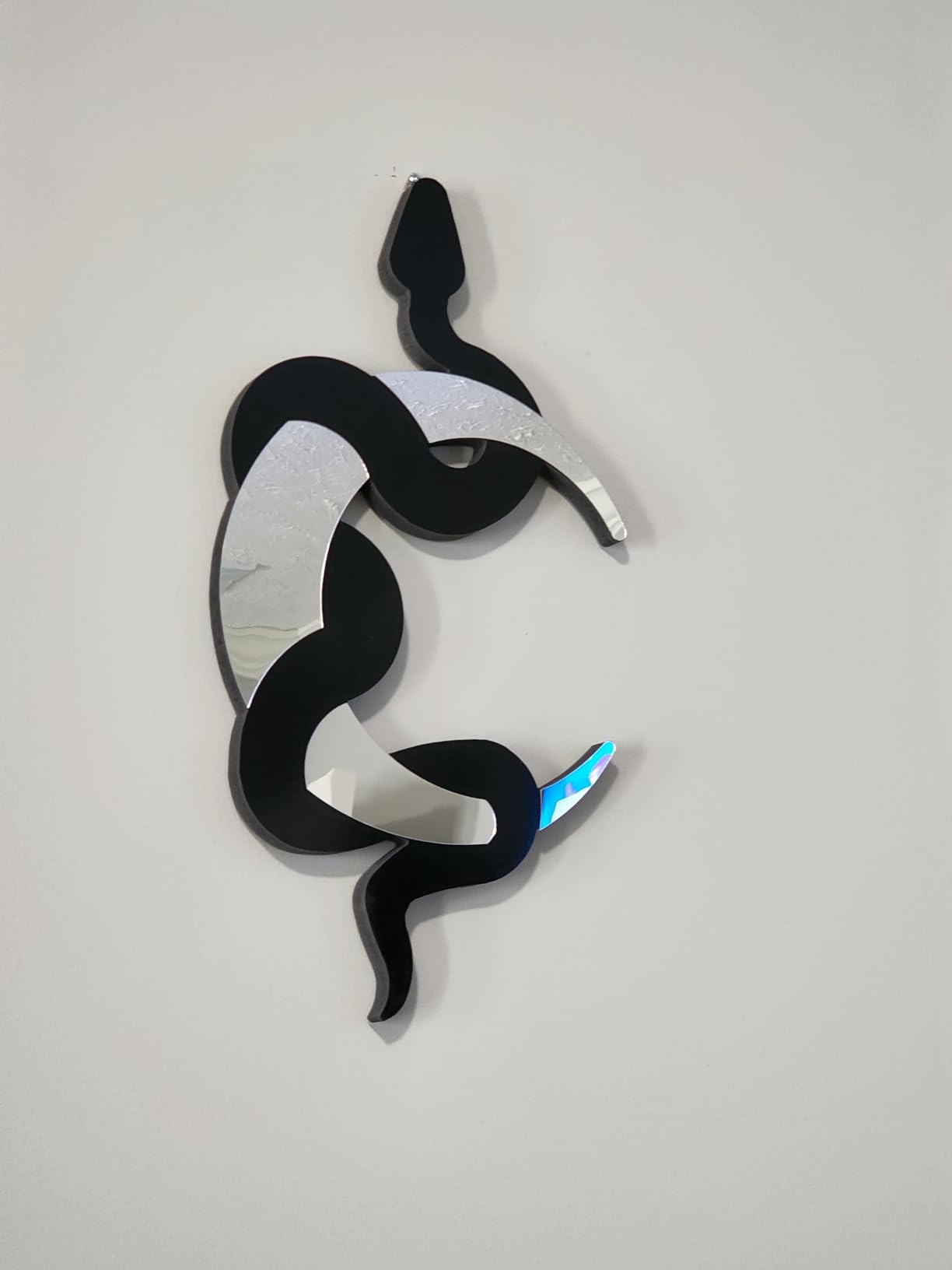 Weysat Black Snake and Crescent Moon Mirror Gothic Wall Decor Gothic Snake Decor Boho Hanging Mirrors Home Decorative Wall Art for Living Room Bathroom Bedroom Hallway customer photo 2