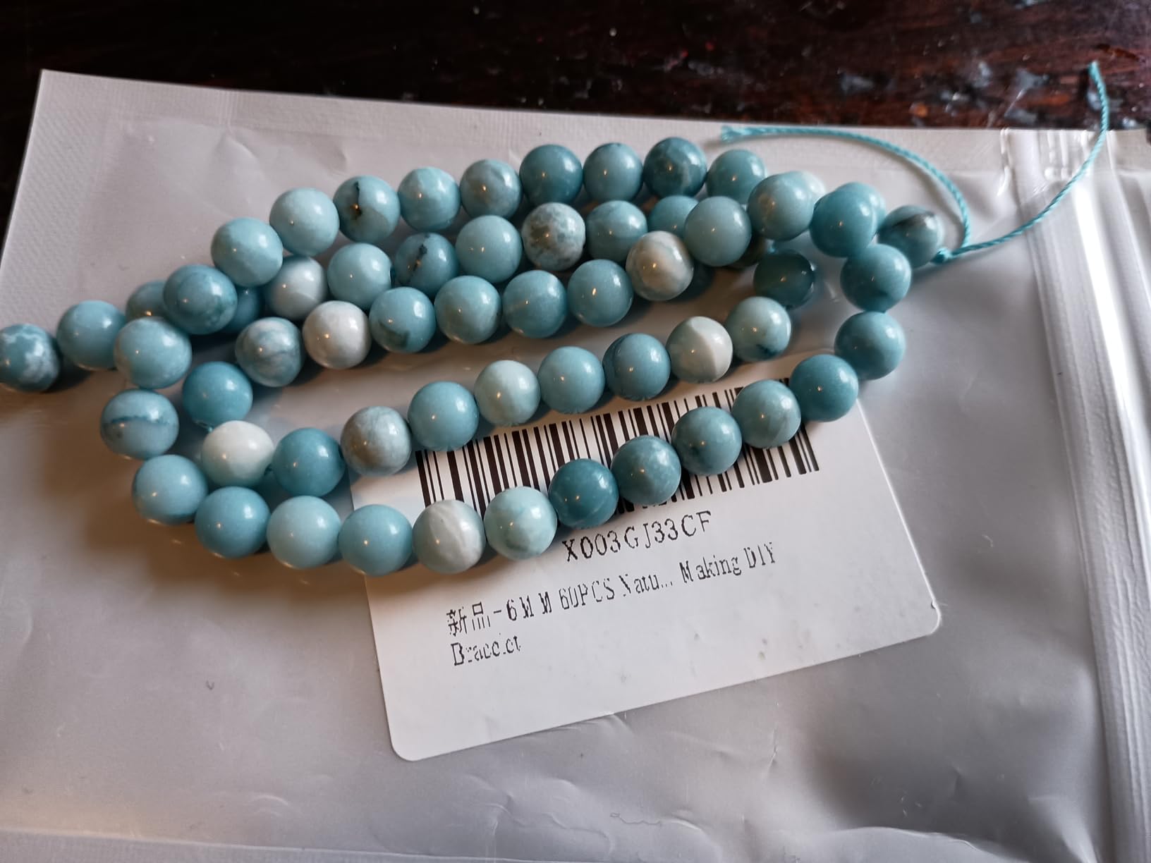 8MM 45PCS Natural Blue Larimar Gemstone Crystal Beads for Jewelry Making DIY Bracelet customer photo 1