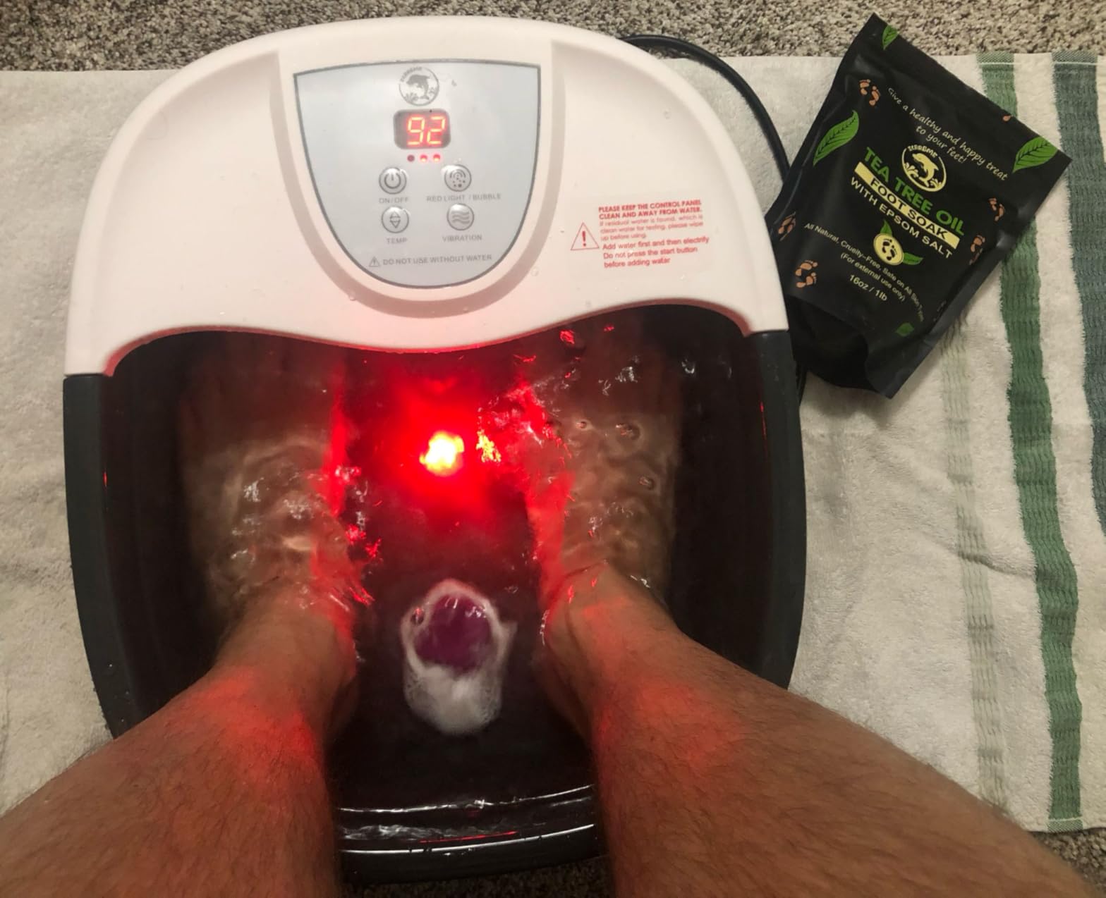 Foot Spa Bath Massager with Heat, Foot Soaking Tub with 22 Massage Rollers, Temperature Control, Jets, Bubbles, Epsom Salt and Vibration, Foot Bath soak tub for Relaxation - Grey customer photo 1