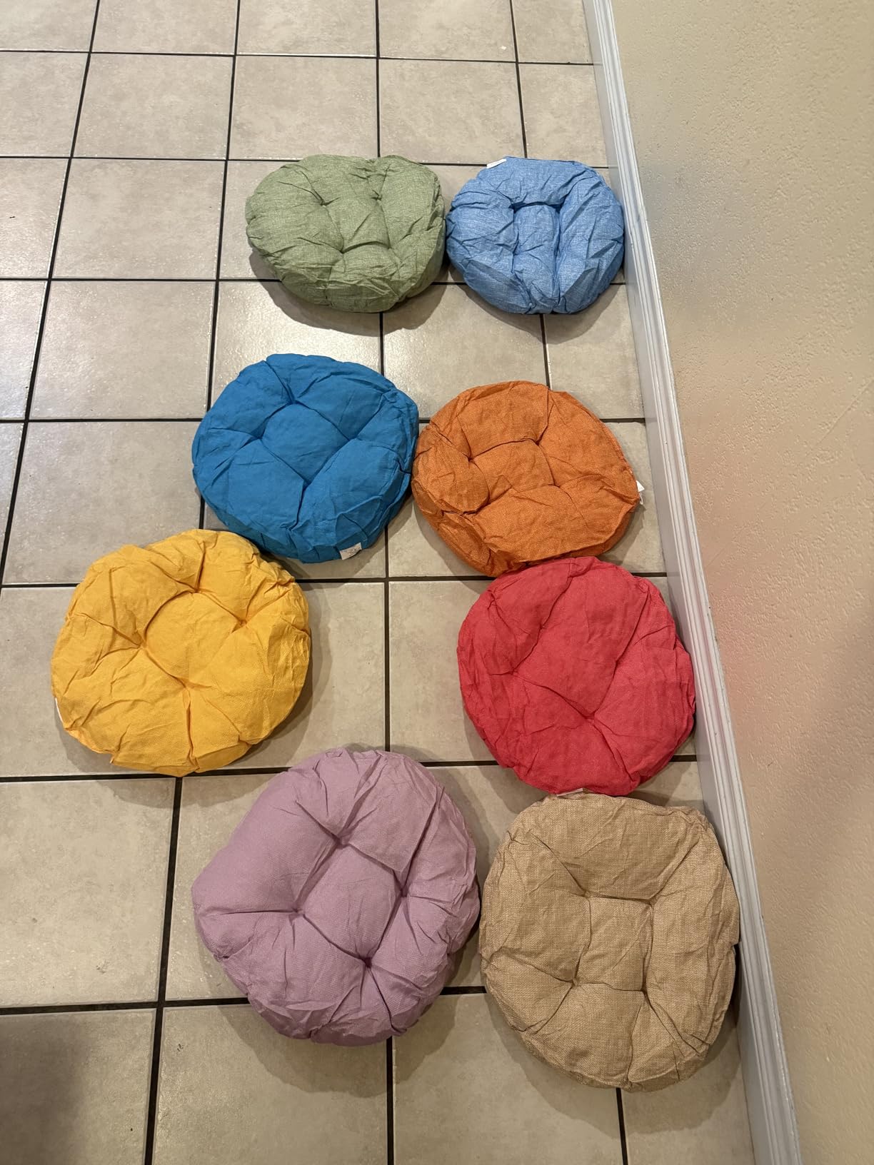 Fumete 8 Pcs Round Floor Cushions for Classroom Kids,Classic Rainbow | 16 Inch Diameter, Students Flexible Seating Pillows, Home Daycare School Reading Yoga Meditation, Soft Cushioned customer photo 1