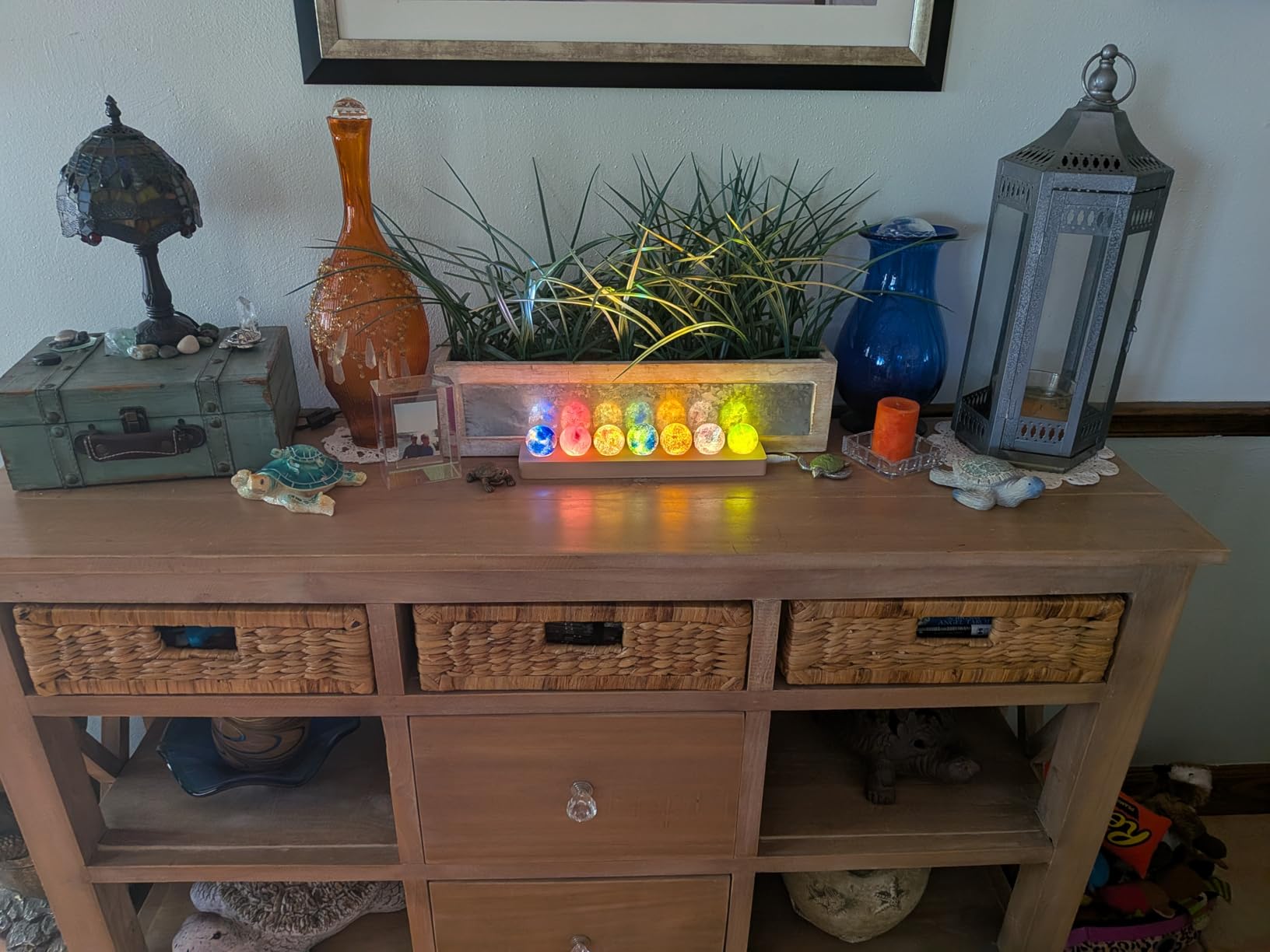 7 Chakra Natural Healing Spheres with LED Wooden Stand 40mm Crystal Quartz Stones for Meditation Positive Energy Night Light Decoration customer photo 2