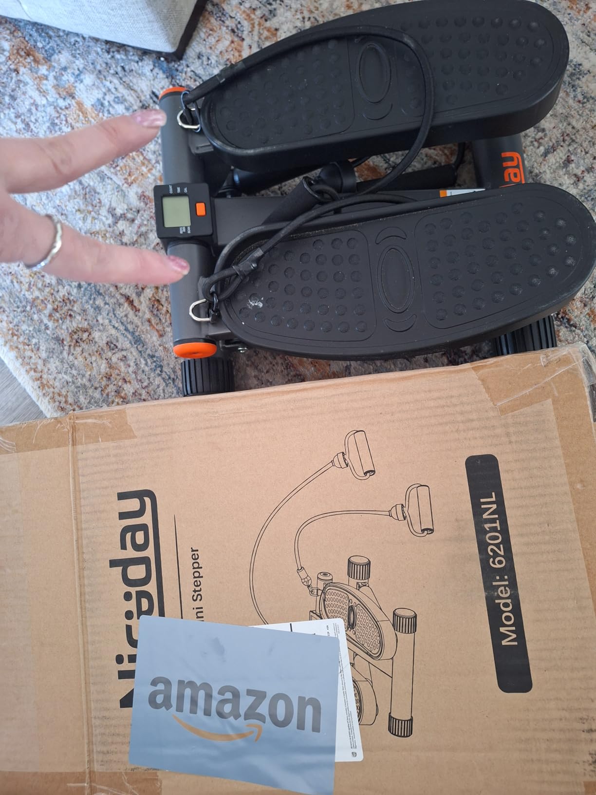 Niceday Steppers for Exercise, Stair Stepper with Resistance Bands, Mini Stepper with 300LBS Loading Capacity, Hydraulic Fitness Stepper with LCD Monitor customer photo 2