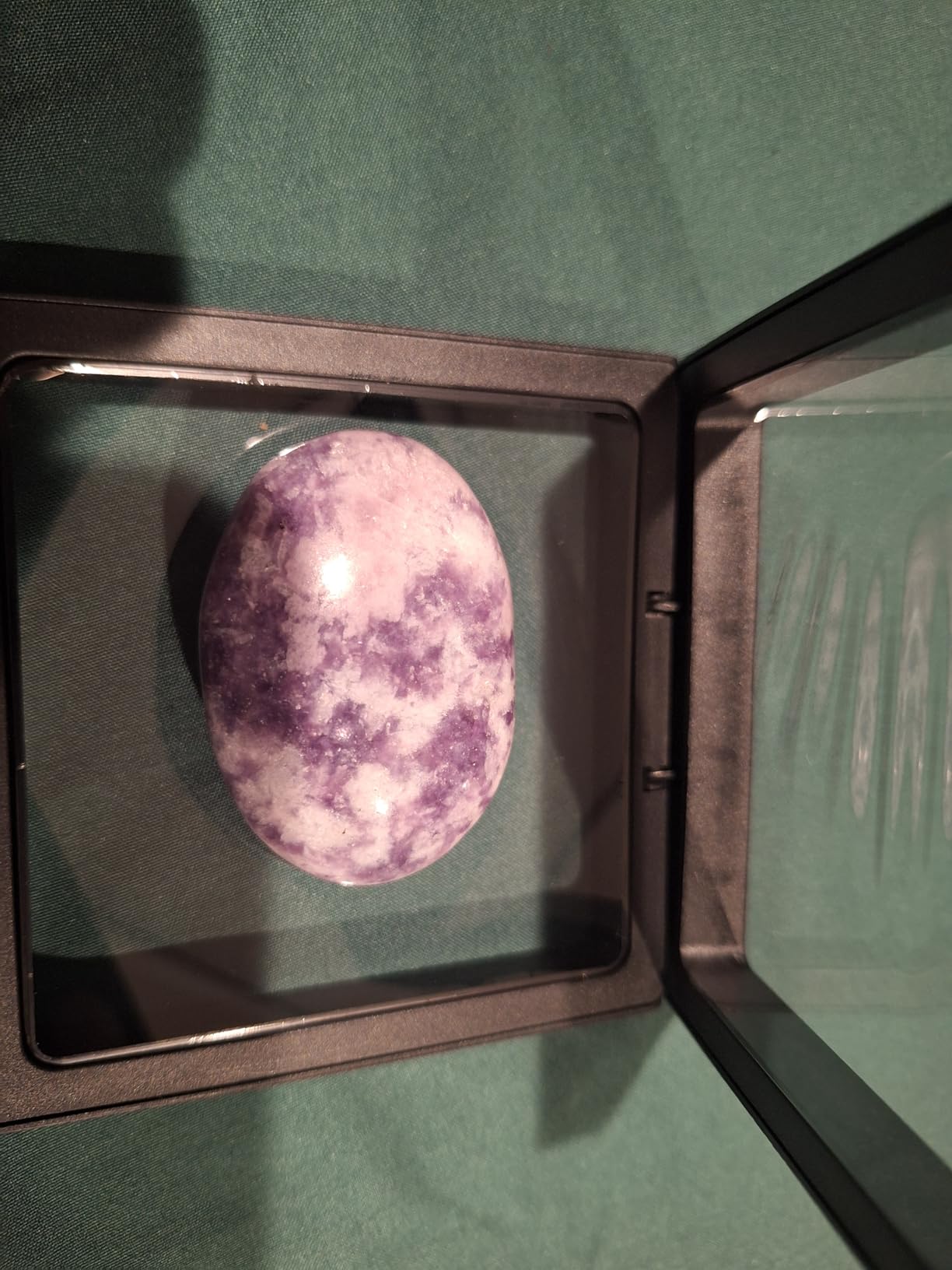 KALIFANO Palm Stone with Healing & Calming Effects - AAA+ Grade High Energy Worry Stone with Information Card - Reiki Crystal Used for Courage (Lepidolite, Family Owned and Operated) customer photo 2