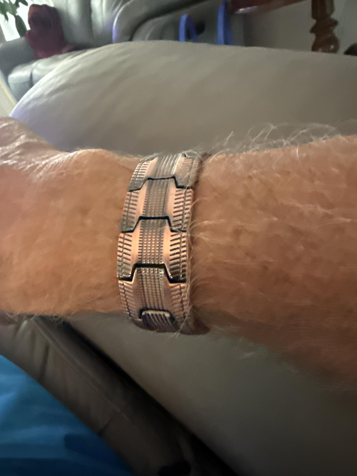 Feraco Copper Magnetic Bracelets for Men, 99.99% Pure Copper Bracelet with 3 Row Neodymium Magnets,Men's Jewelry Gifts customer photo 1