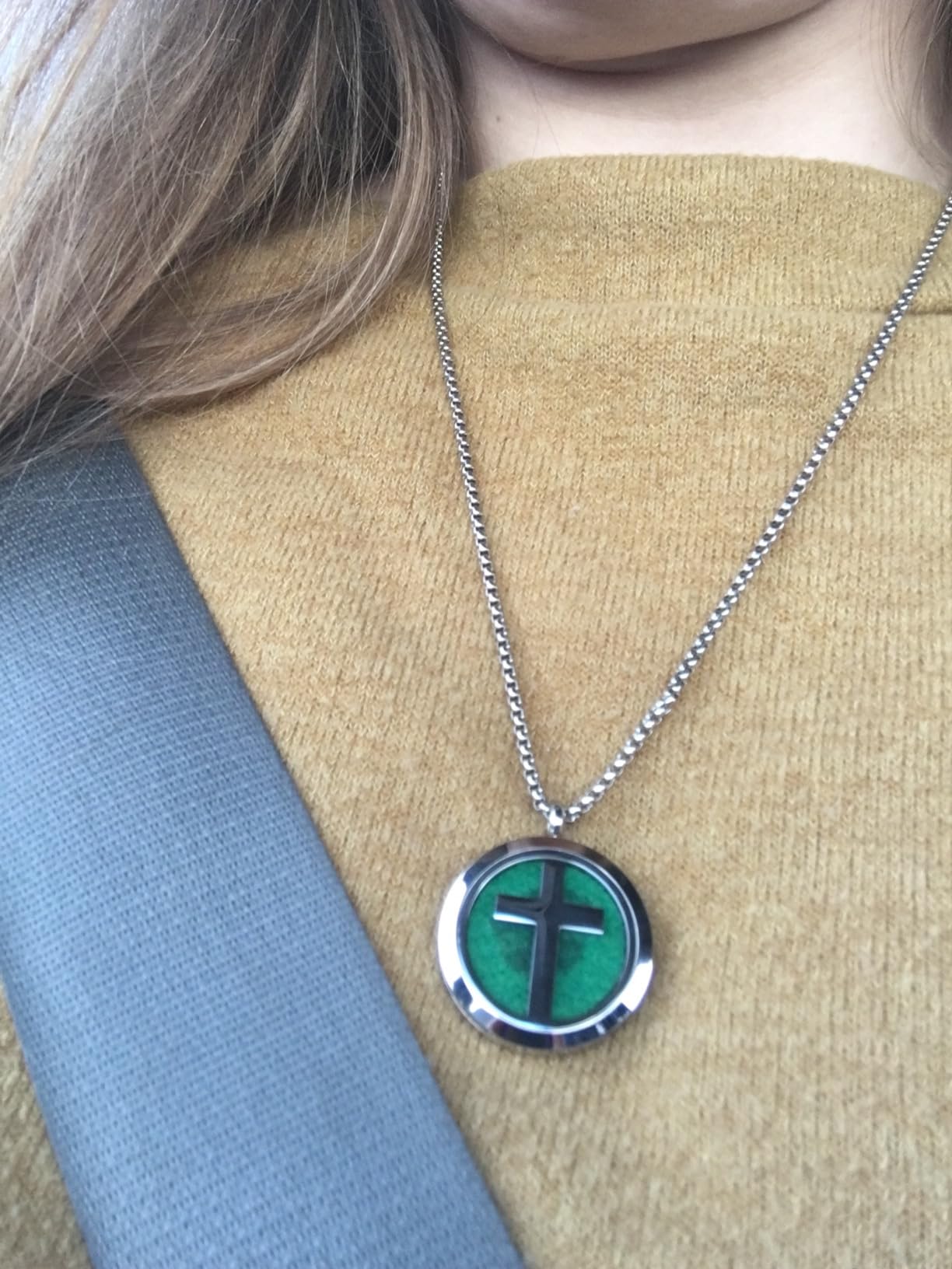 Essential Oil Necklace Diffuser Family Tree of Life Cross Necklace Pendant Aromatherapy Locket customer photo 1