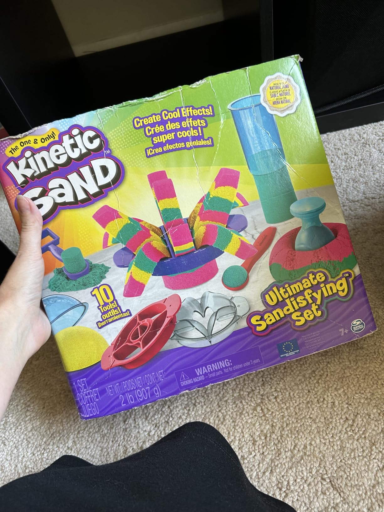 Kinetic Sand Ultimate Sandisfying Set, Moldable Sand Sensory Toys, Ages 7+ | Mix, Layer & Shape 3 Bright Colors, 2lbs Play Sand & 10 Tools customer photo 2