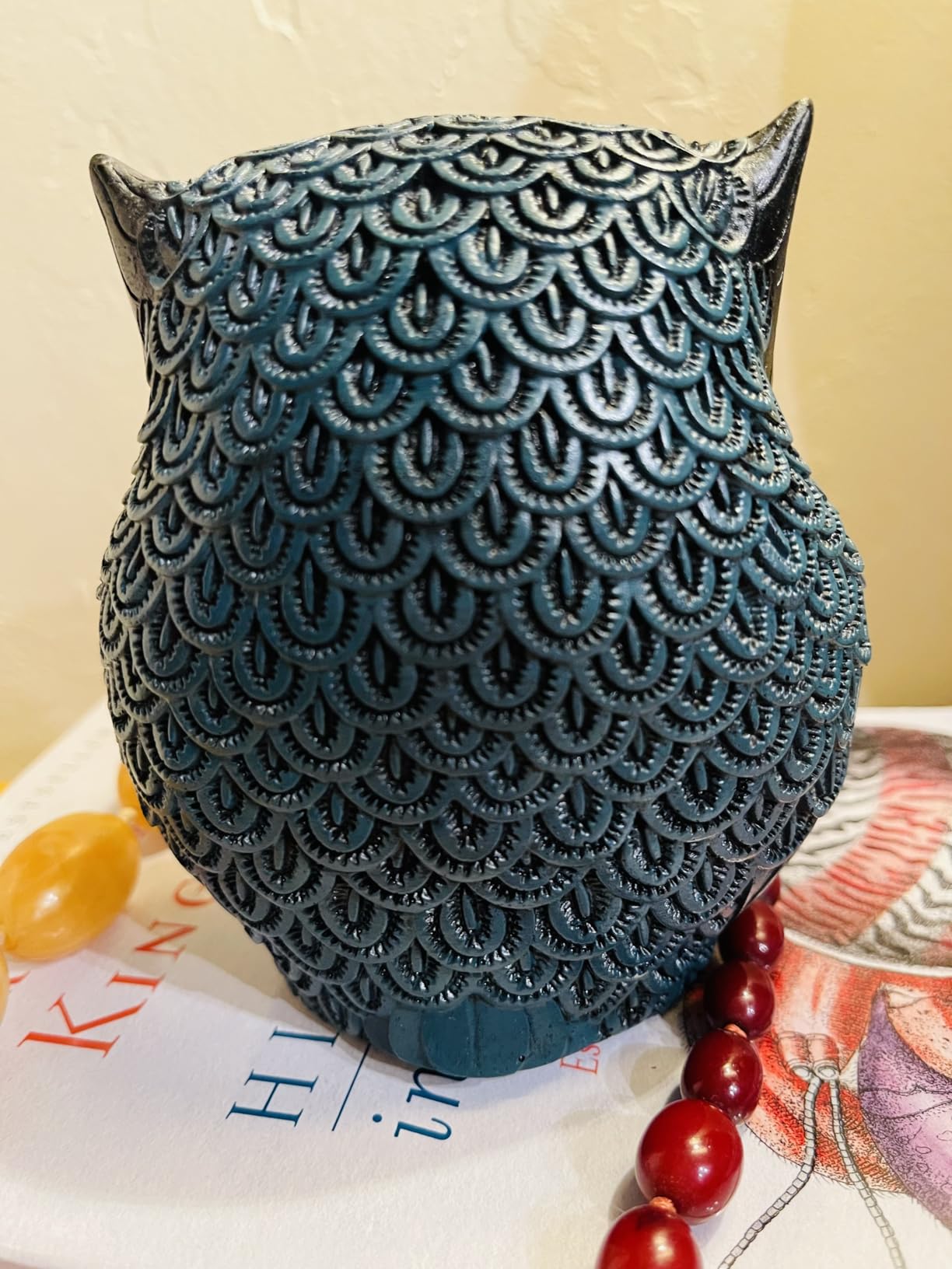 Artpaul Owl Decorations for Home Small Owl Decor Figurines Shelf Decor Home Office Living Room Decorations Birthday Gifts (Green) customer photo 2