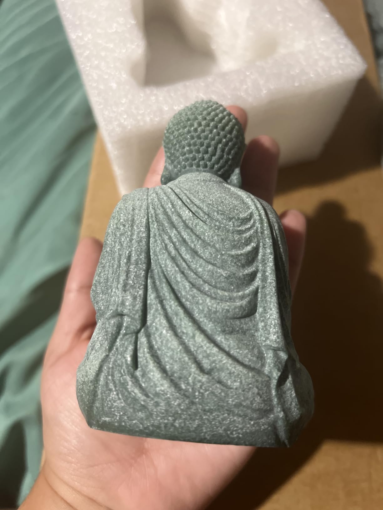 fazhongfa Mini Buddha Statue 4.7 Inch Natural Stone Handmade Buddha Sculptures Creative Zen Garden Aquarium Fish Tank Decorations Home Decor to Friend Family Mom Father as Gift (Meditation) customer photo 2