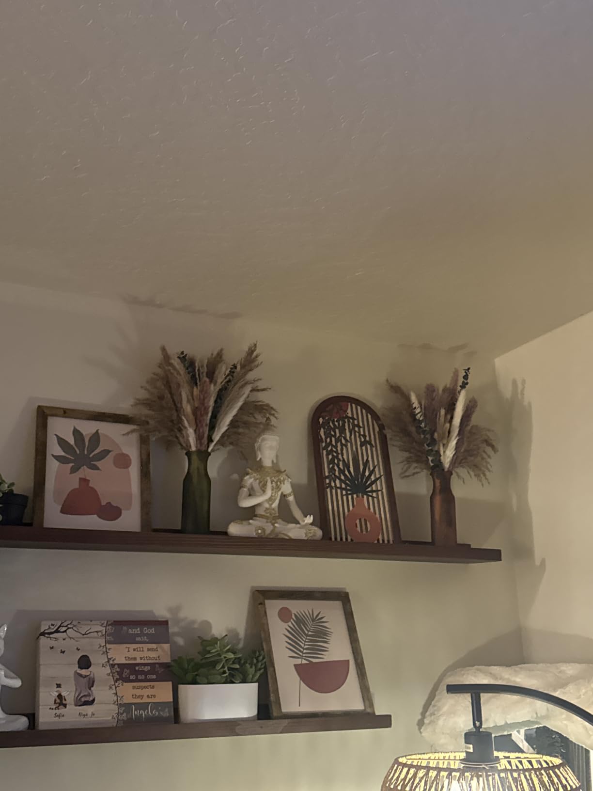 110 PCS of Boho Pampas Grass Decor, Naturally Dried Pompas, Bunny Tails Dried Flowers, and dried eucalyptus. Perfect for Weddings, Boho Party Decorations, and Table Decor customer photo 2