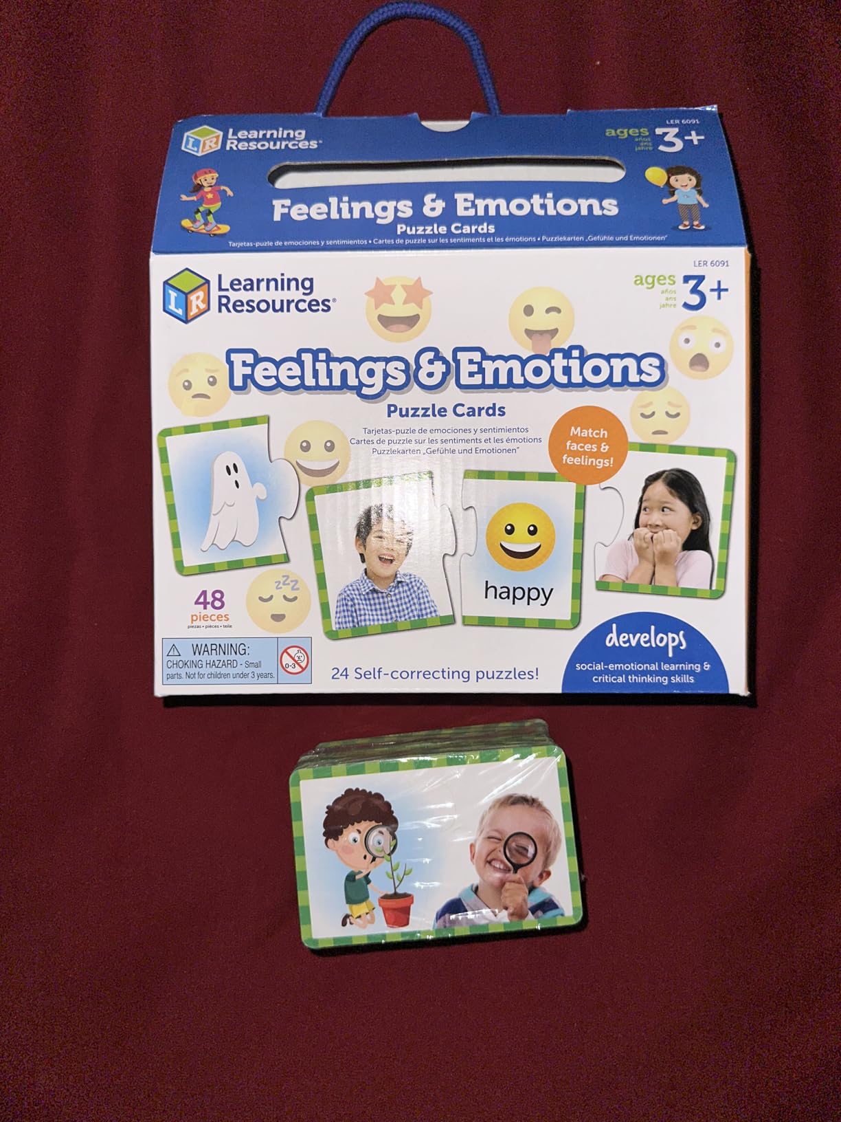 Learning Resources Feelings & Emotions Puzzle Cards - SEL, Emotional Regulation Tools for Kids, Toddlers Calming Corners, Montessori Essentials, Matching Games, Flash Cards, Homeschool, Preschool customer photo 2