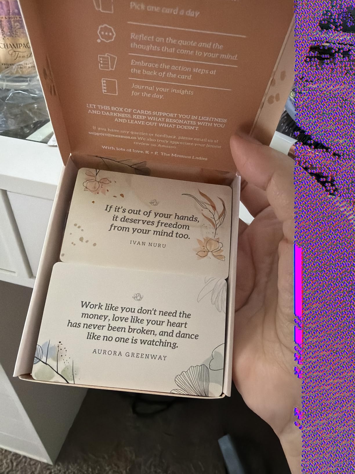 MESMOS 52 Mindfulness Cards with Action Plans. Relaxation Stress Relief Gifts for Men and Women, Positive Affirmation Cards, Anxiety Relief Items, Meditation Self Care Kit, Relaxing Spiritual Gifts customer photo 1