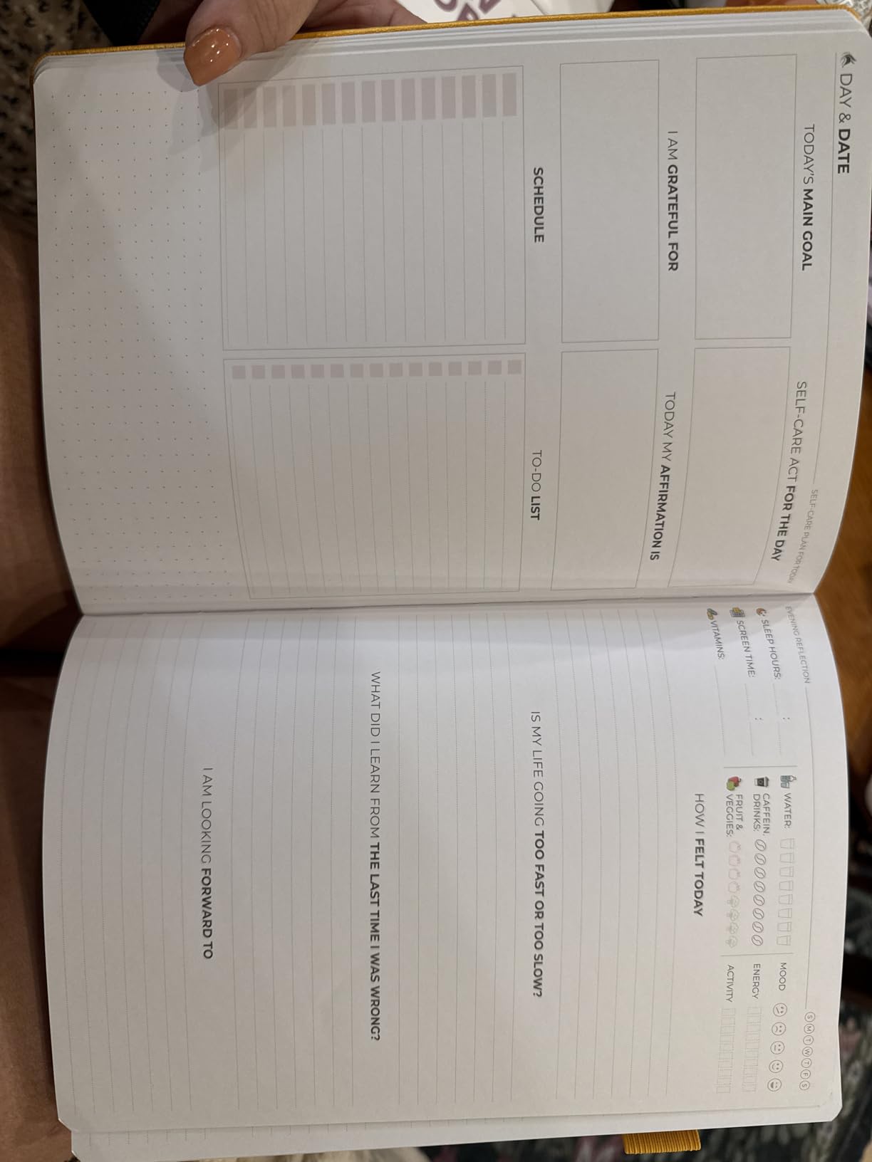 Clever Fox Self-Care Journal for Women, Daily Planner 5.8x8.3 Mystic blue | 3-month mental health journal, habit tracker, wellness journaling supplies for women & teen girls, gratitude & mood log customer photo 2