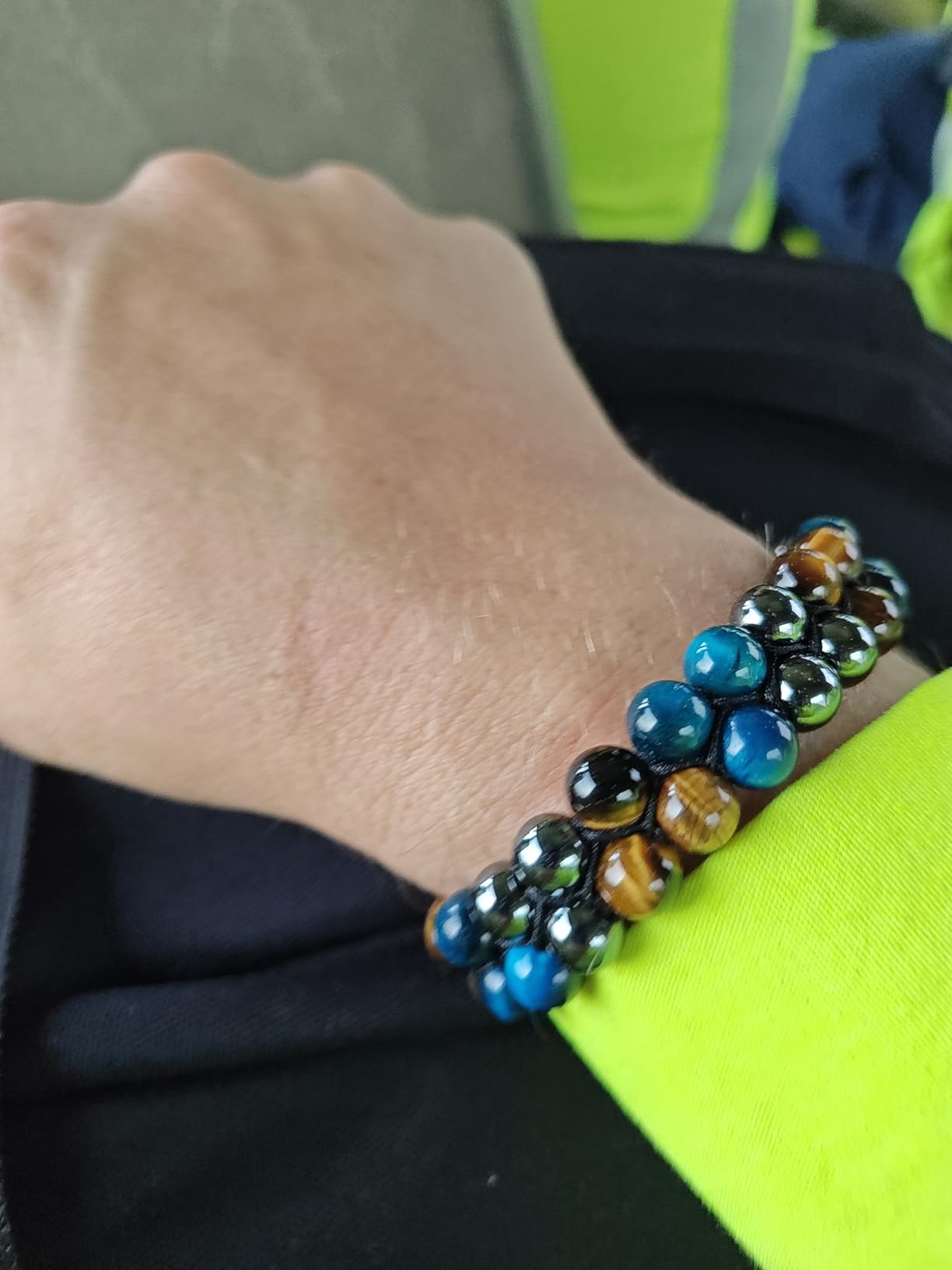 Amethyst Tiger Eye Triple Protection Bracelet for Women Men, Hematite Black Obsidian Purple Bracelet, Enhance charisma and luck And Happiness, Handmade Bead Crystal Jewelry Stone Bracelet customer photo 1