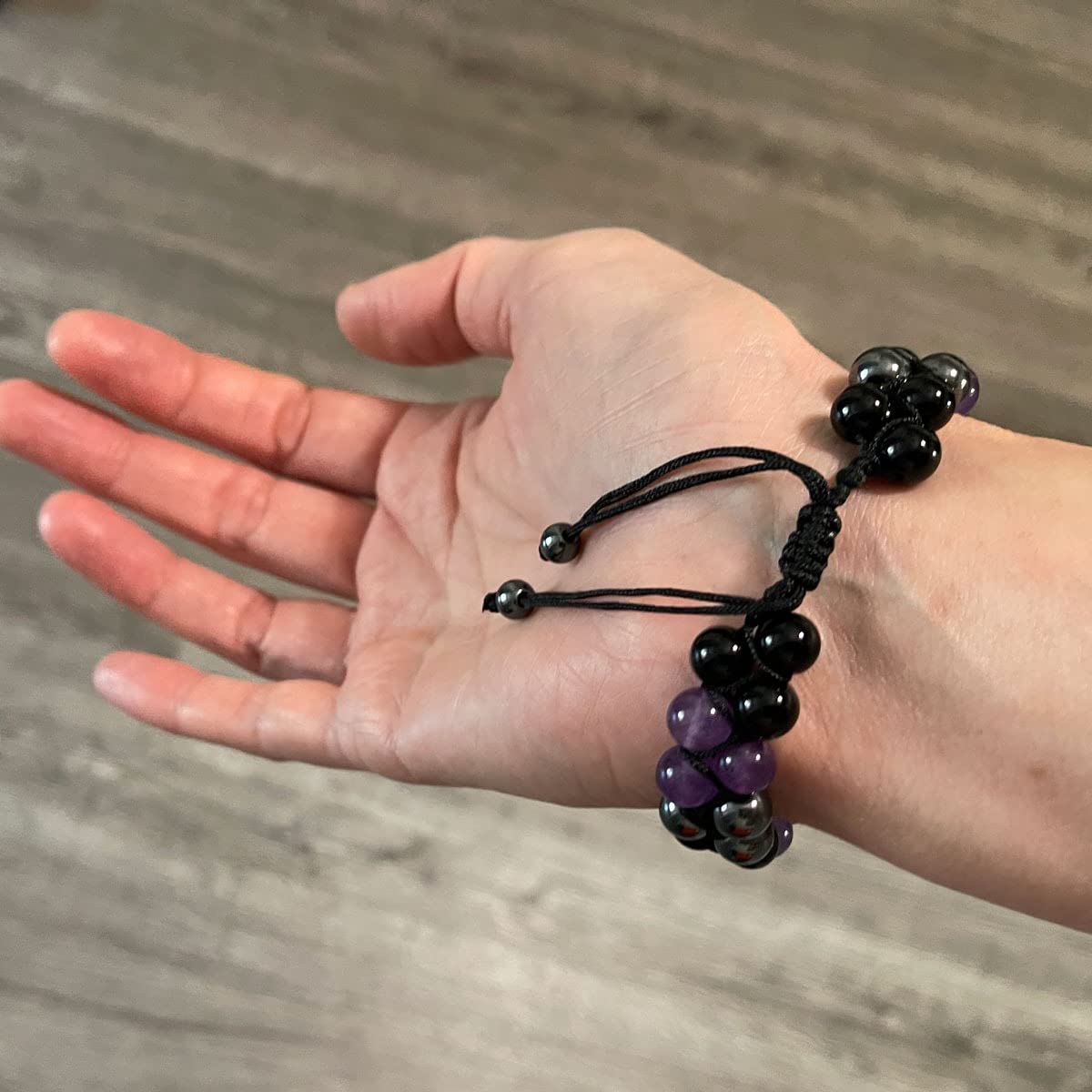 Amethyst Tiger Eye Triple Protection Bracelet for Women Men, Hematite Black Obsidian Purple Bracelet, Enhance charisma and luck And Happiness, Handmade Bead Crystal Jewelry Stone Bracelet customer photo 2