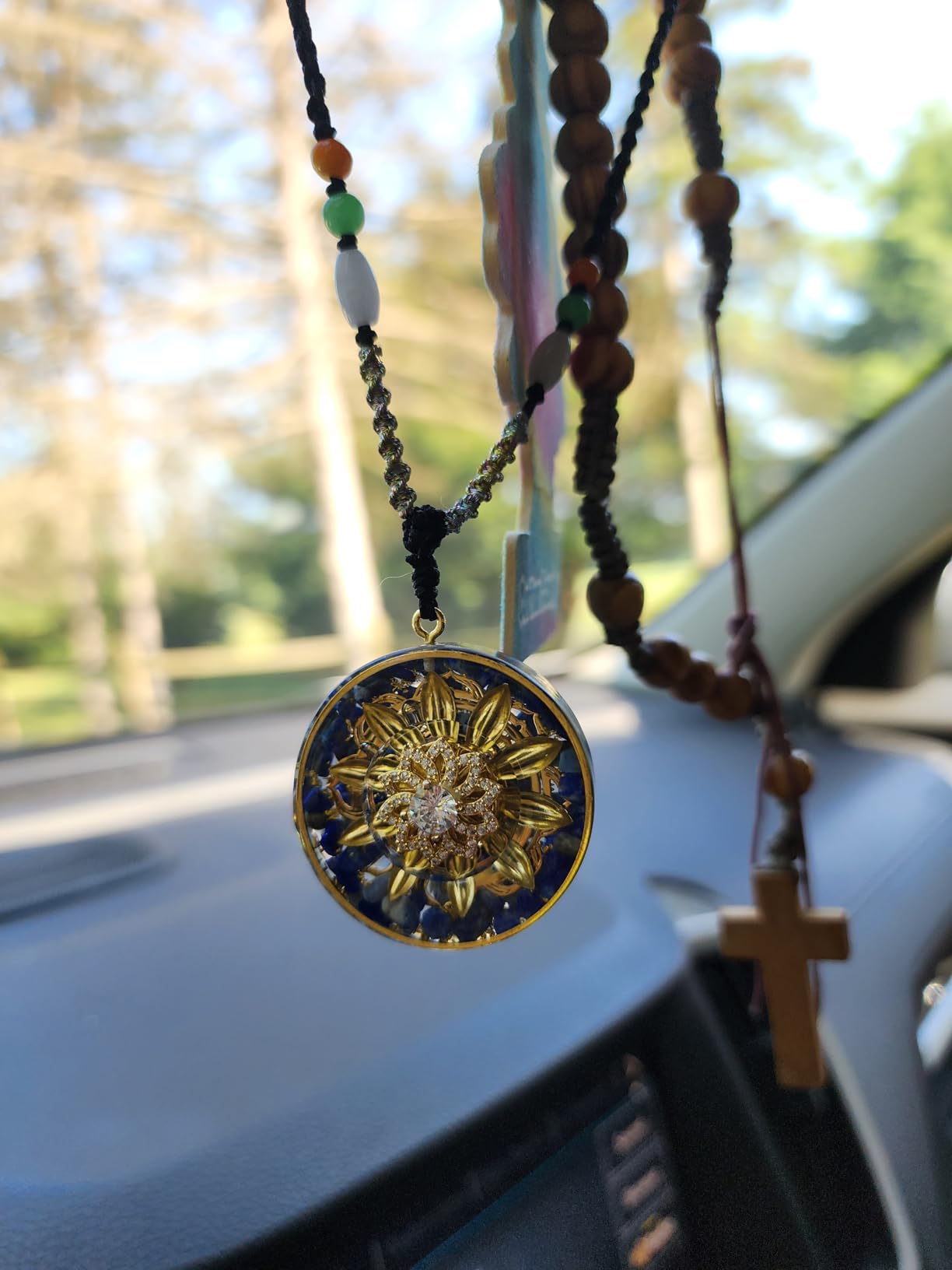 Da Piao Liang Orgonite Necklace With Malachite And Flower Of Life - Healing Crystals For Energy Protection And Meditation - Spiritual Pendant With Adjustable Cord customer photo 1