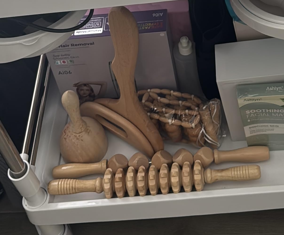 10-in-1 Wood Therapy Massage Tools Gua Sha Wooden Massager for Body Shaping Massage Tool Set Wood Therapy Tools for Relieving Muscle Pain Body Lymphatic Drainage Massager Anti-Cellulite customer photo 1