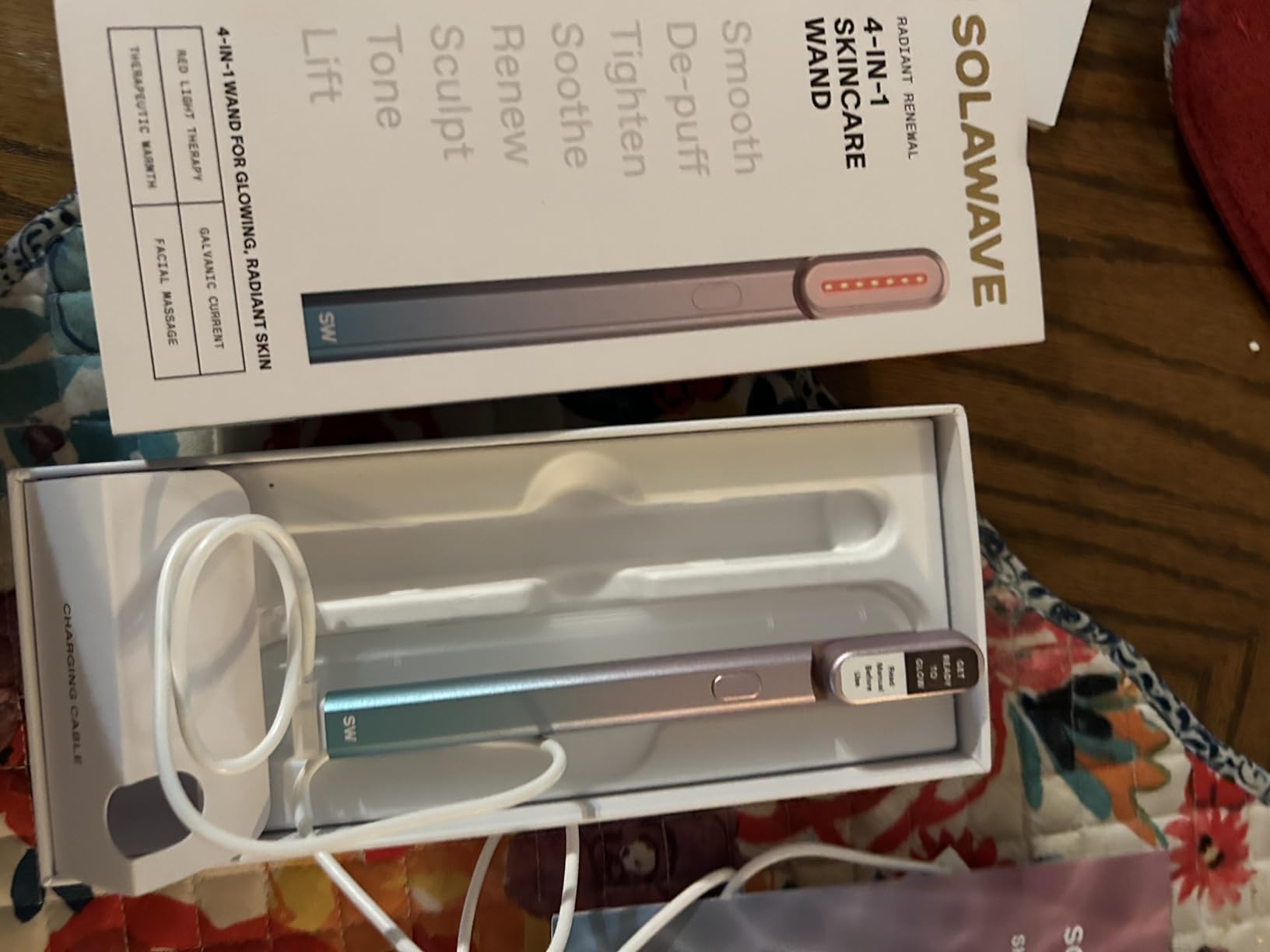 Solawave 4-in-1 Red Light Therapy Wand for Face & Neck | Beauty Device with Galvanic Current, Massager & Warmth | Anti-Aging, Wrinkle Reduction, Skin Tightening, Depuffing & Rejuvenation (Rose Gold) customer photo 1