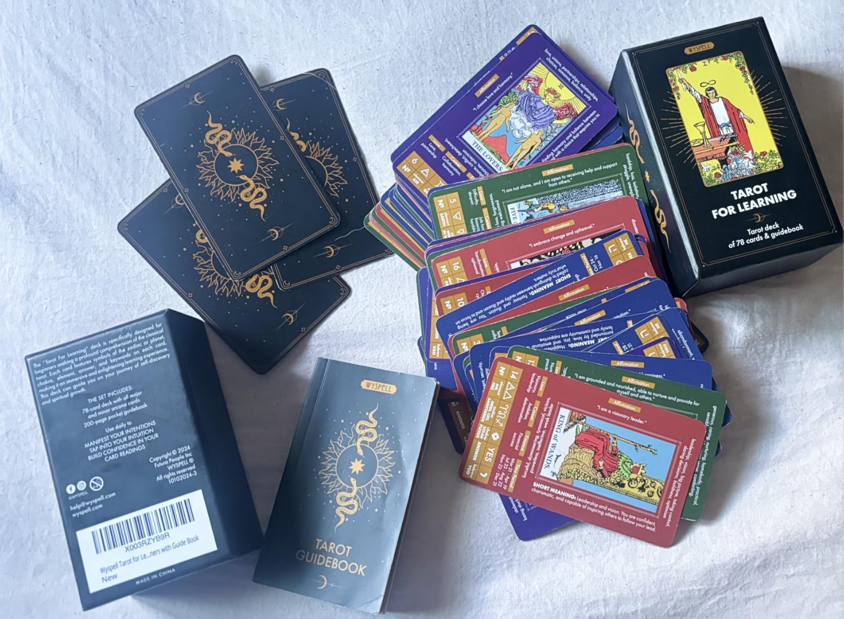 Wyspell Tarot for Learning - Tarot Cards with Meanings on Them & Guidebook | Perfect Tarot Cards for Beginners - Cards with Meanings & Keywords - 200-Page Guidebook with Upright & Reversed Meanings customer photo 1