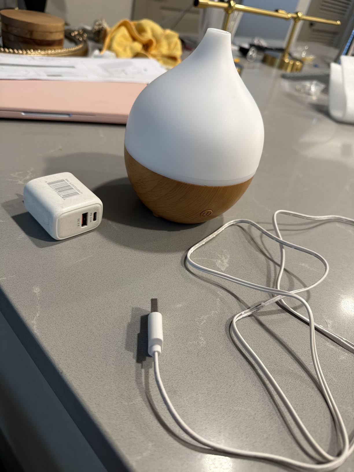 SALKING Essential Oil Diffuser for Home, 100ml Small Aromatherapy Diffuser, Warm White Lights, Cool Mist Humidifier with Auto Shut-Off, for Bedroom, Office customer photo 2