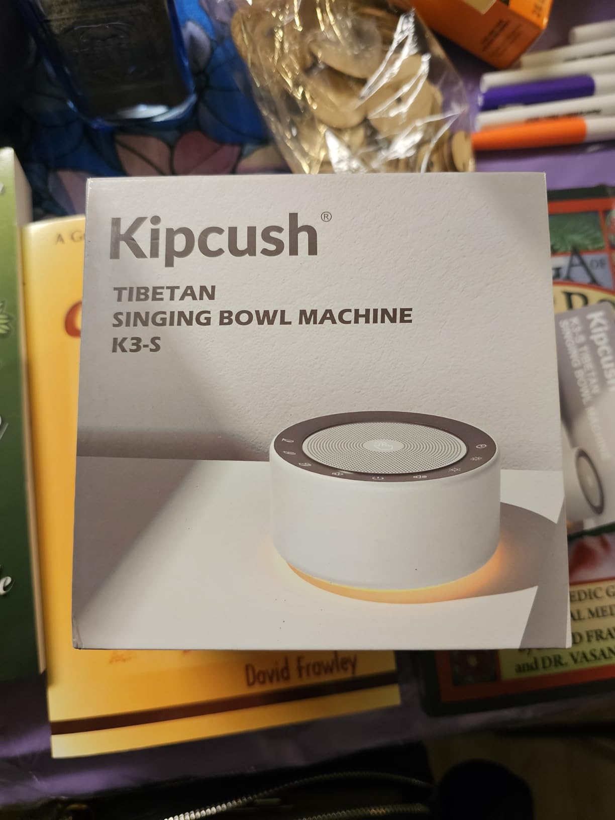 Kipcush Automatic Tibetan Singing Bowl Sound Machine - 7 Authentic Himalayan Tones, 7-Color Night Light, Touch Control & Timer - No Manual Striking for Meditation, Yoga, Stress Relief customer photo 1