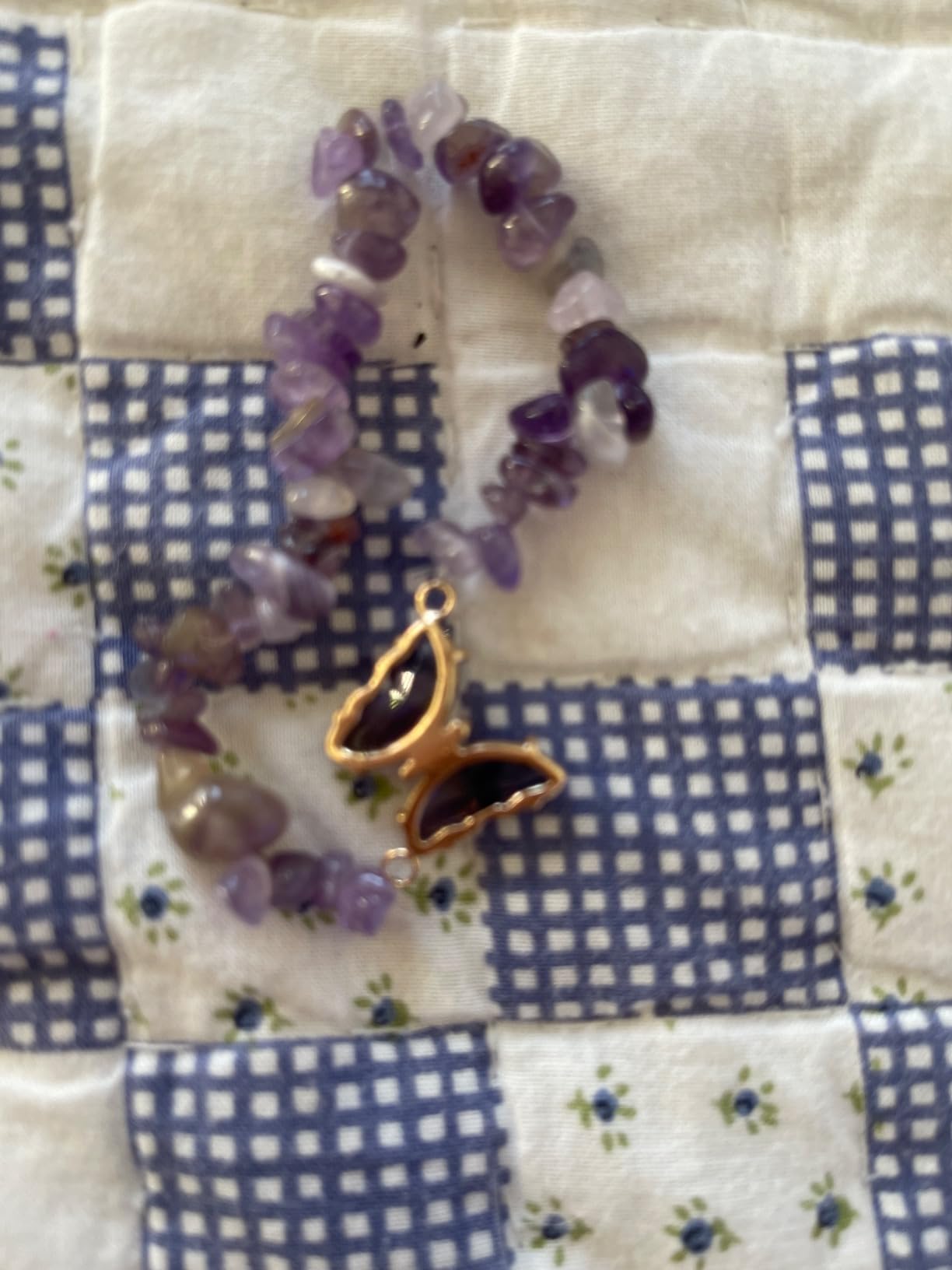 Amethyst Bracelet For Women Anxiety Amethyst Beaded Bracelets Butterfly Charms Healing Stone Layered Bracelet Gifts For Women customer photo 2