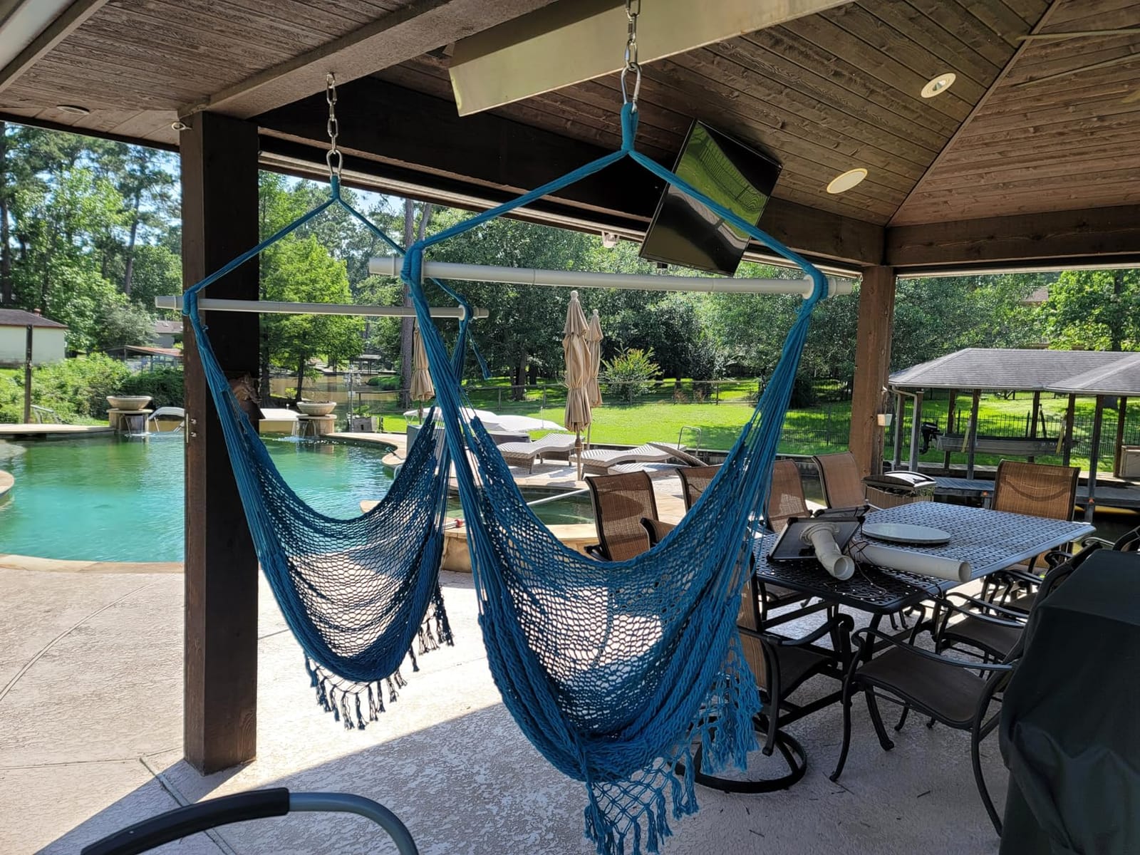 Chihee Hammock Chair Handmade Woven Mesh Hanging Seat Metal Spreader Bar | Cotton Blended Rope Hanging Chair Ventilated Soft-Spun Large Stretch Hammock Swing, Elegant Macrame Indoor Outdoor Garden customer photo 1