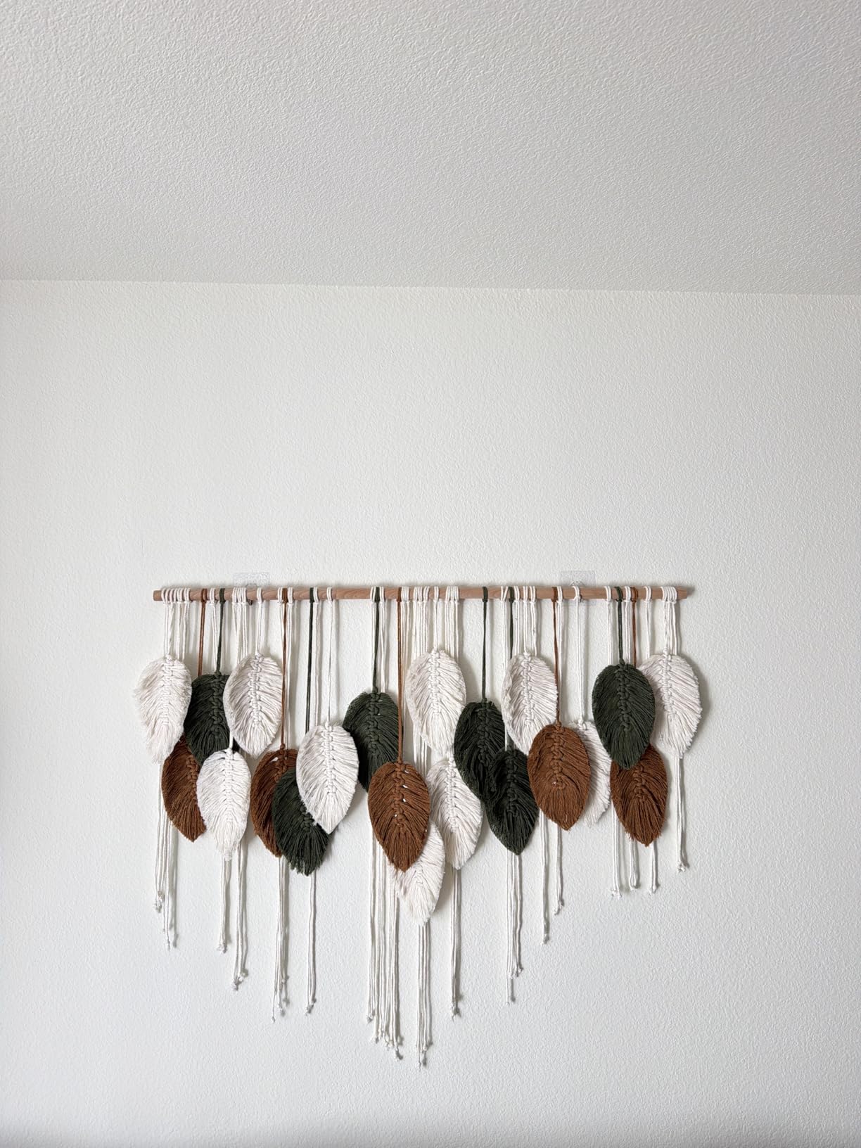 Large Macrame Wall Hanging Boho Woven Tapestry Chic Home Decor Wall Art | KHOYIME Modern Bohemian Handmade Leaf Feather Decoration for Apartment Dorm Living Room Bedroom Nursery Backdrop 39