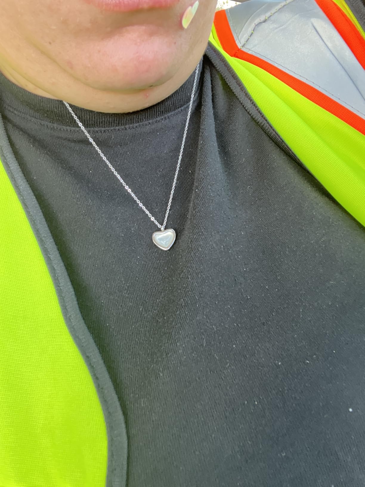 SmileBelle Heart Necklace for Women Black Tourmaline Red Carnelian Necklace customer photo 2