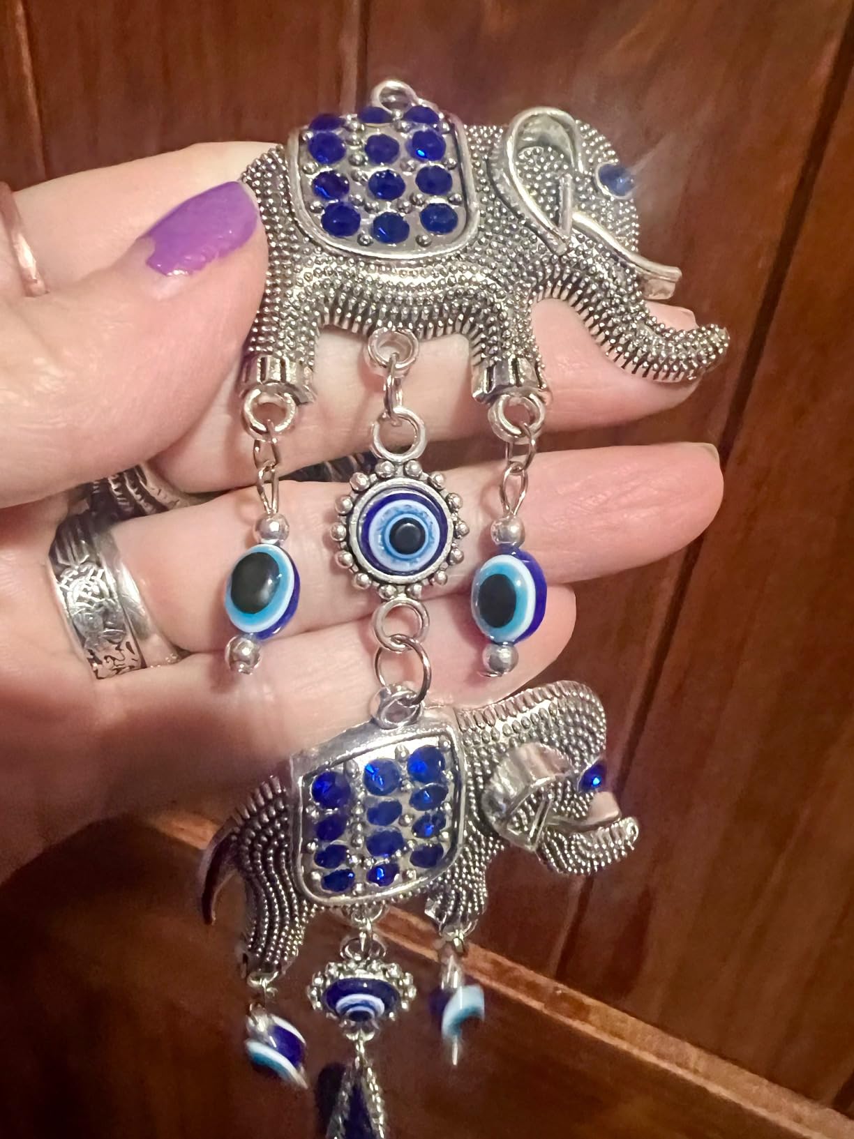 Blue Evil Eye Hanging Decoration Nazar Amulet Wall Hanging Home Protection and Blessing Decor (Hamsa) customer photo 1
