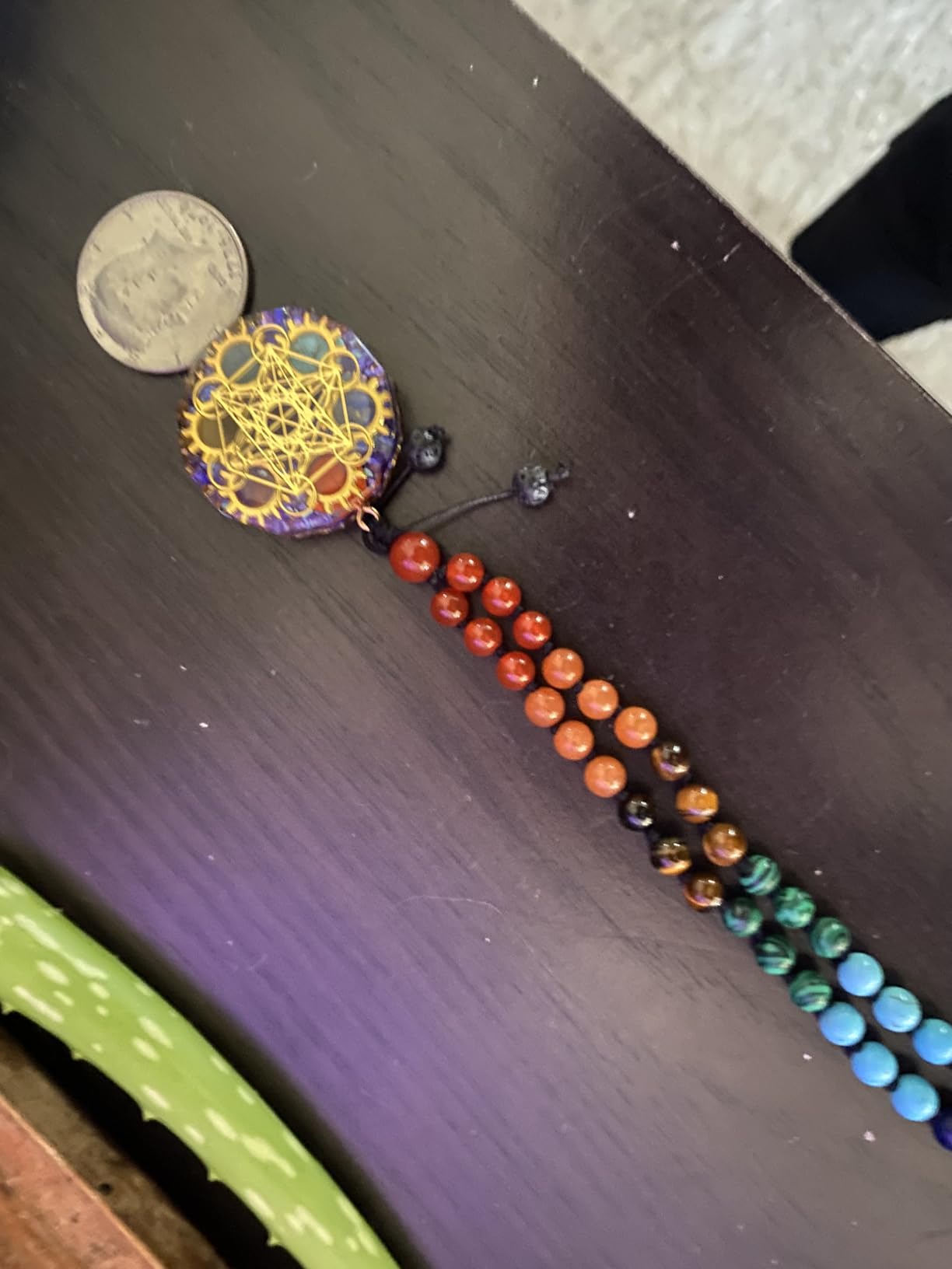 Day Day Up Metatron Cube Orgonite Pendant, 7 Chakra Mala Beads | gemstone orgone necklace, sacred geometry Jewelry,108 lava bead for reiki meditation & spiritual healing gift customer photo 1