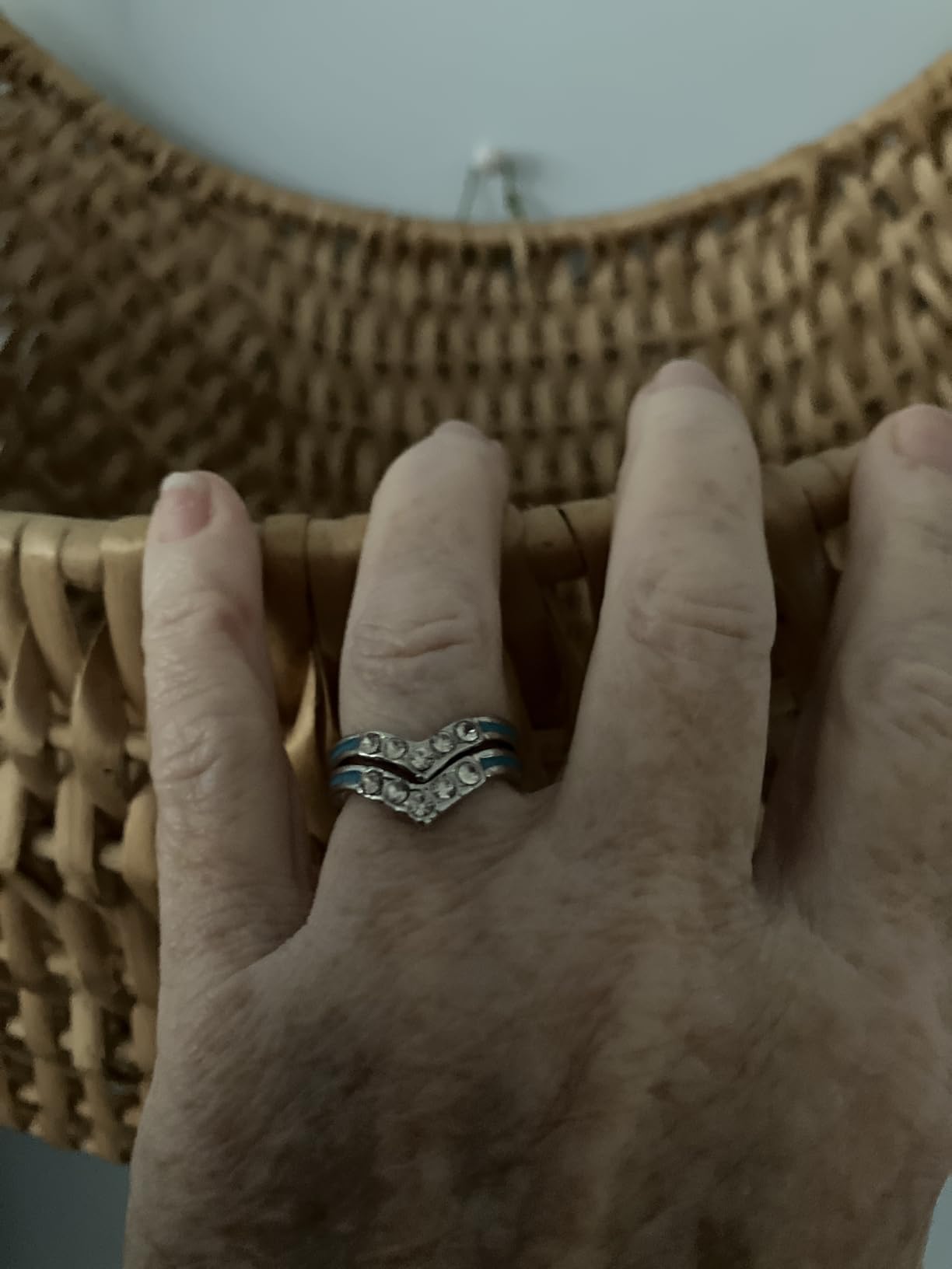 3 PCS Natural Turquoise Diamond Ring Set - Western Jewelry Silver Color Rings for Women customer photo 2