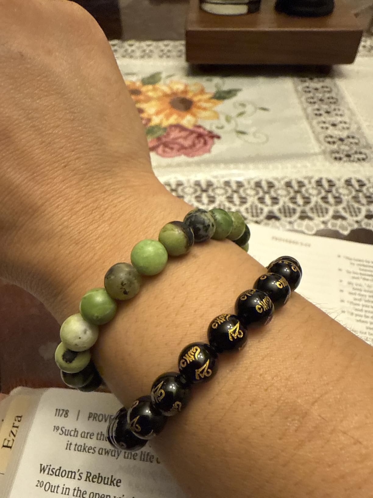 Amazing Gemstone Chrysoprase Crystal Bracelet for Women Men's Gifts - Protection Healing Crystal Bracelet - 8mm Gemstone Beaded Stretchable Bracelet customer photo 1