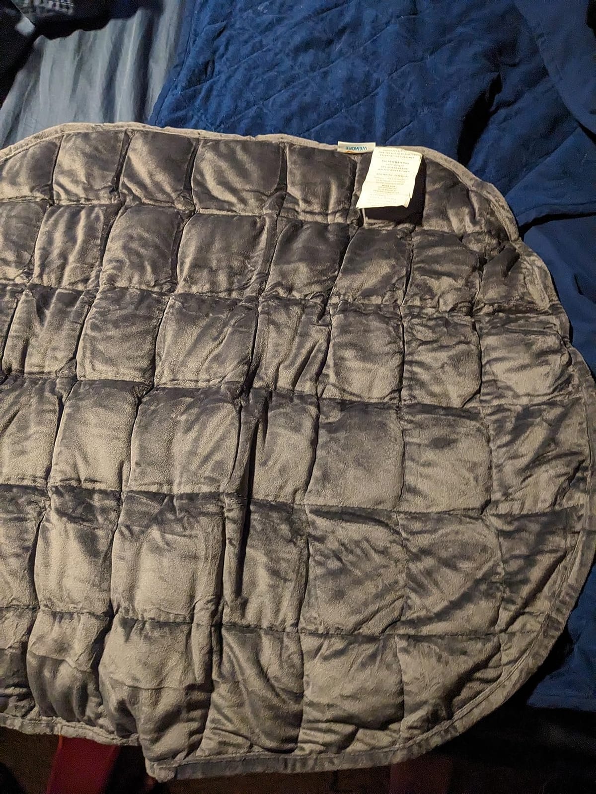 Wemore Weighted Lap Blanket 7lbs, 24x29 Small Travel Blankets for Adults | Weighted Lap Pad for Relaxation, Stress Relief & Better Sleep; Soft Blankets Throw; Machine Washable; Glass Beads; Light Grey customer photo 1