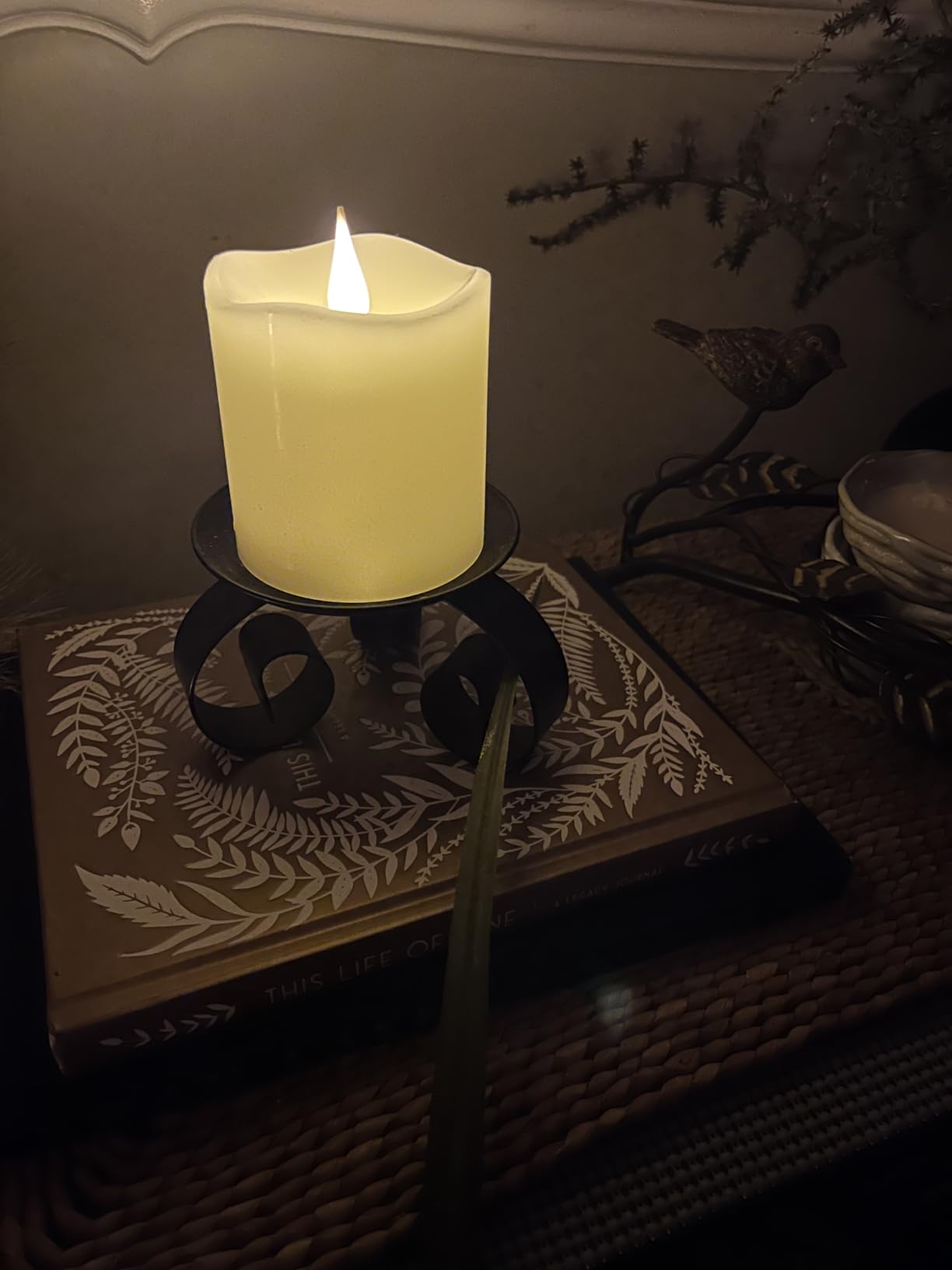 Flameless Candles Battery Operated with Timer, 3D Moving Flame Flickering, Last 600+ Hours Battery Candles, 3