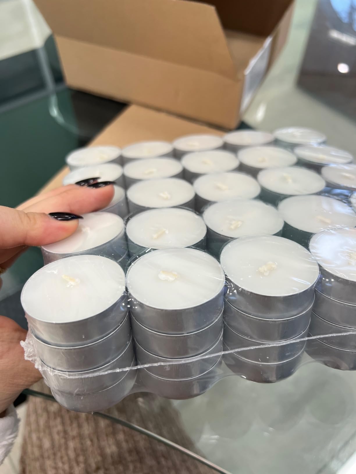 Home Lights Tealight Candles, Giant 100,200,300 Bulk Packs, White Unscented European Smokeless Clear Cup Tea Lights customer photo 1