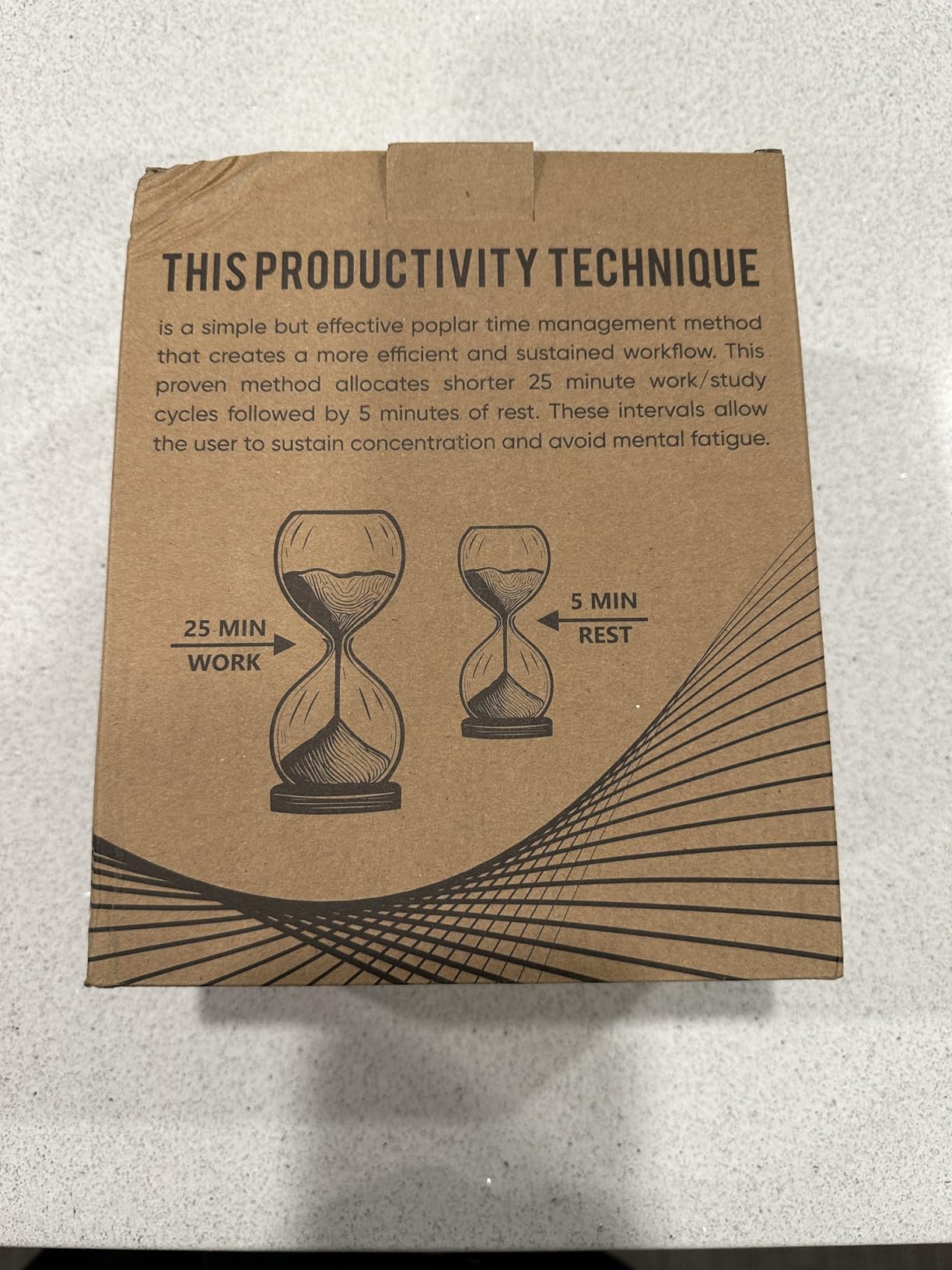 Decorative Hourglass Sand Timer Set - Includes 25 and 5 Minute Sandglass Pomodoro Timers with Wooden Bases - Time Management Productivity Tool - Gift for Home Office Desk customer photo 2