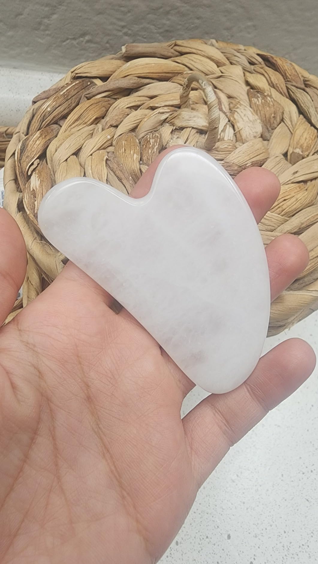 Gua Sha Facial Tools, Rose Quartz Guasha Tool for Face & Eye, Puffiness Reducing & Jawline Sculpting Face Stone Gua Sha Tools for Skin Care Woman GuaSha Stone Tool, Pink customer photo 1