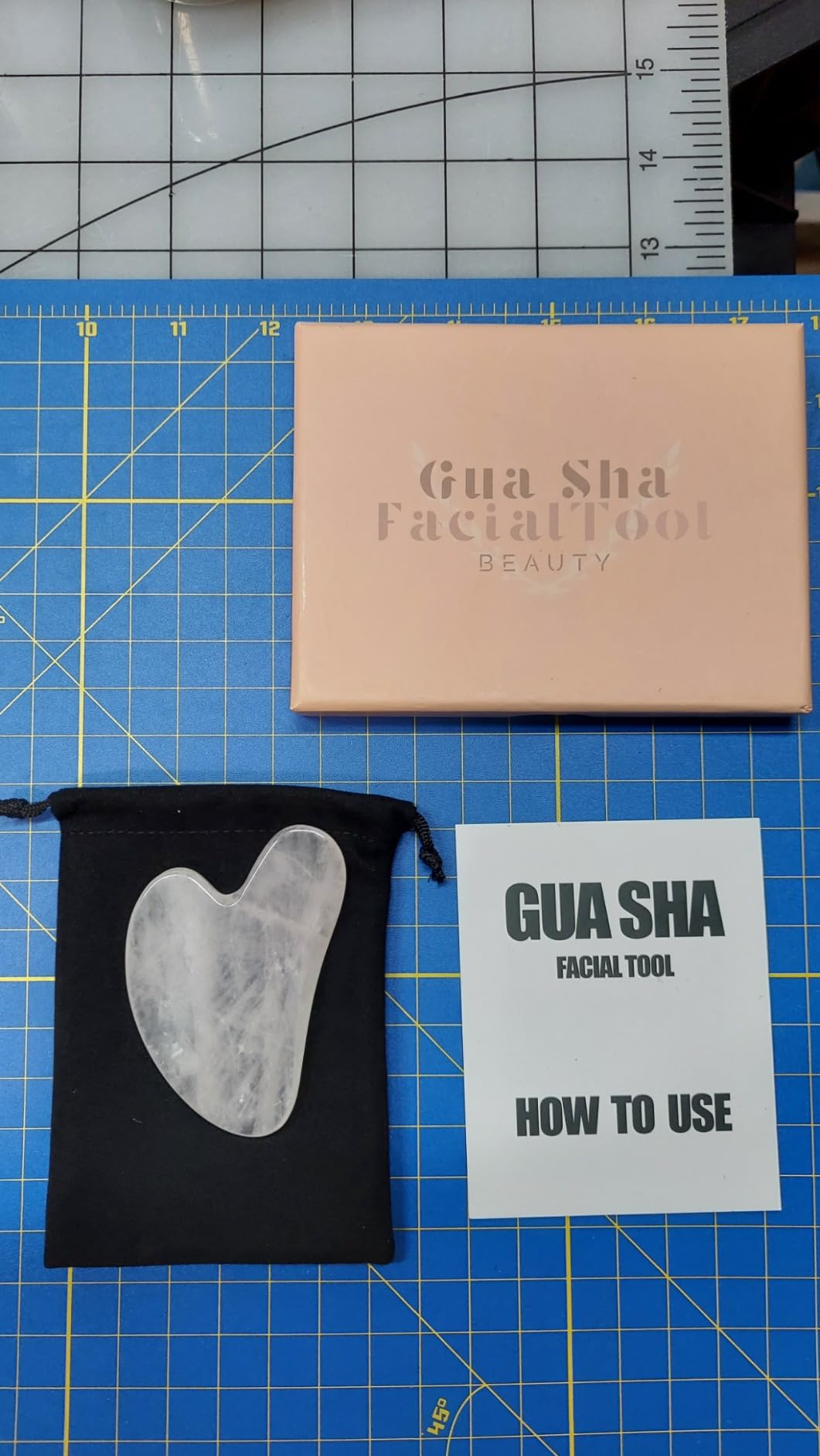 Gua Sha Facial Tools, Rose Quartz Guasha Tool for Face & Eye, Puffiness Reducing & Jawline Sculpting Face Stone Gua Sha Tools for Skin Care Woman GuaSha Stone Tool, Pink customer photo 2