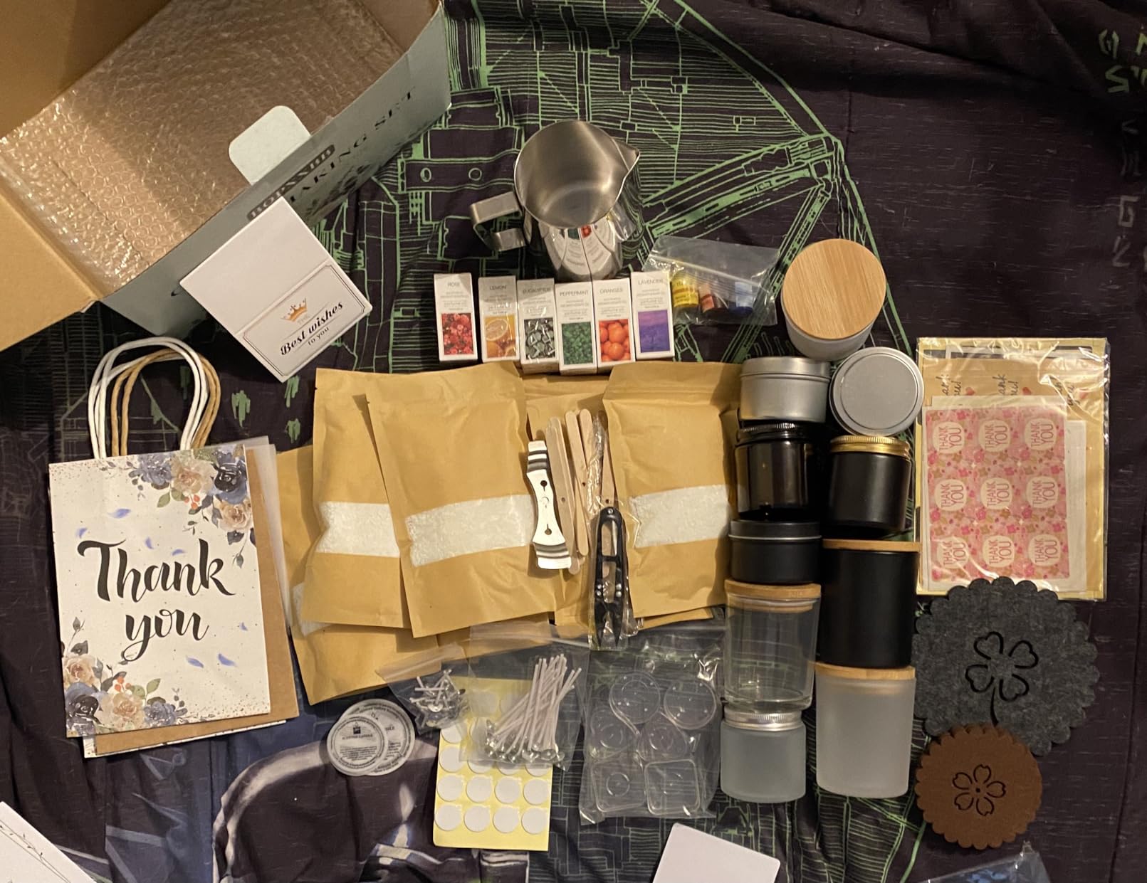 DOPXXBB Complete Candle Making Kit, DIY Candle Making Supplies for Adults, Include Soy Wax, Candle Cups & Tins Candle Wicks & Light Aroma Type Scents, Liquid Dyes & More customer photo 2