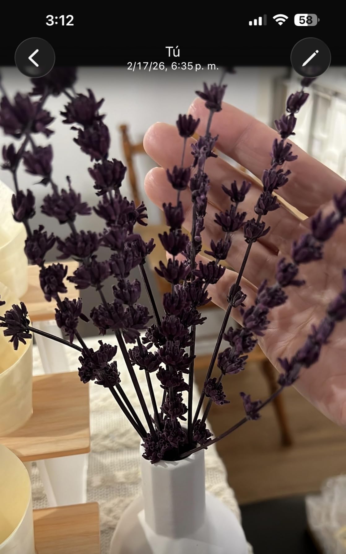 Glicrili Dried Lavender Flowers Real Stems Purple Bouquet for Vase Decor | 15-17