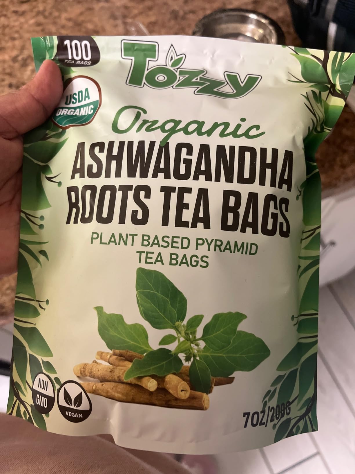 Tozzy Organic Ashwagandha Tea - 100 Count, Plant-Based Pyramid Tea Bags - Packaging May Vary customer photo 2