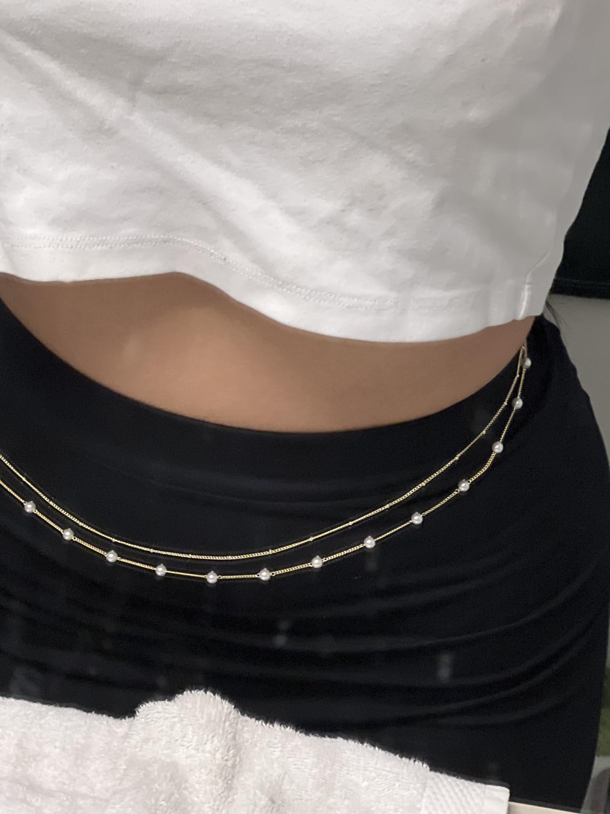 Rotnso 14K Gold Plated Body Chains Dainty Boho Layered Beach Waist Chain Adjustable Bikini Belly Chain Jewelry Accessories for Women Sexy customer photo 1