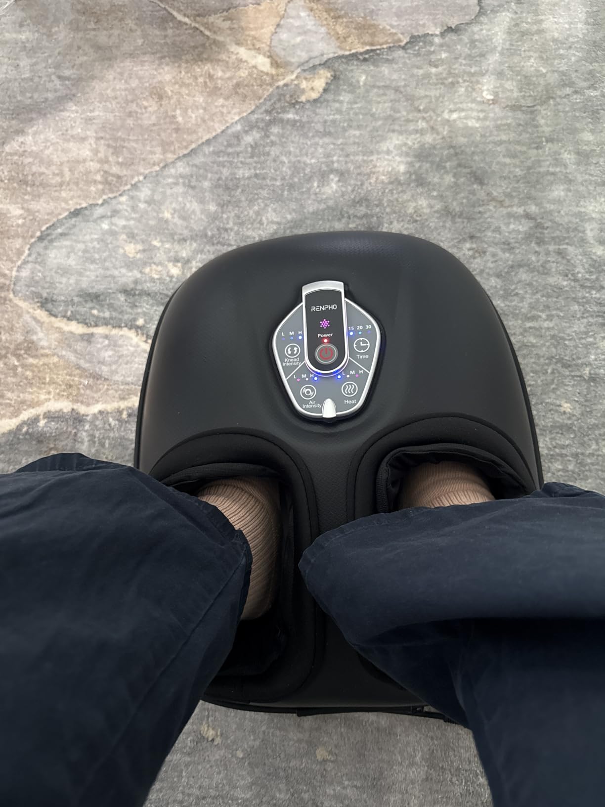 RENPHO Foot Massager Machine with Heat [2026 Upgraded], Birthday Gifts for Women Men Mom Dad, FSA Eligible HSA Shiatsu Foot Massager for Plantar Fasciitis, Cordless Control, Self Care Gifts, Black customer photo 2