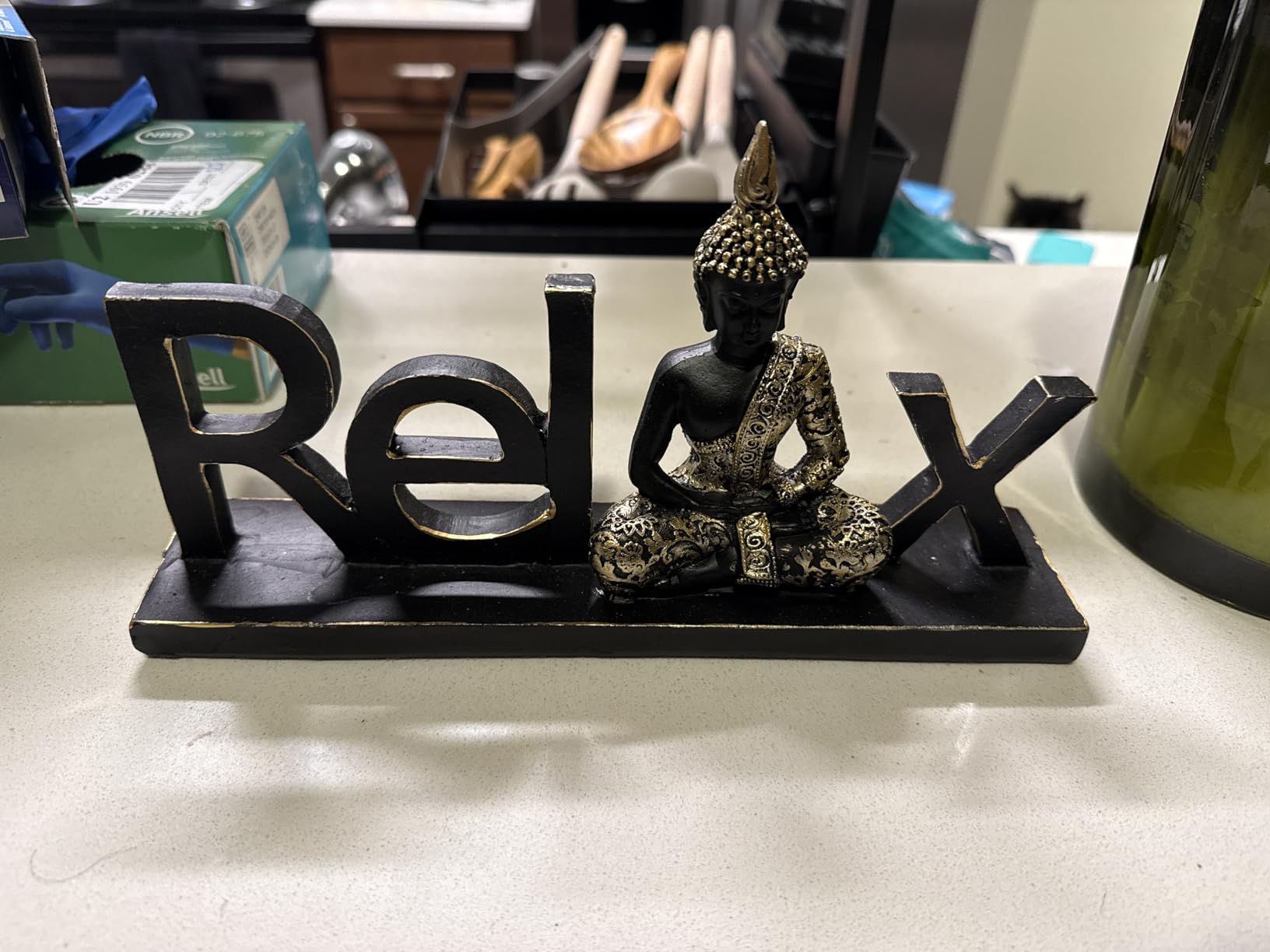 Smadeer Buddha Statue - Laughing Buddha Statue for Yoga Feng Shui Meditation Spiritual Room Decor, Buddha Decor Indoor customer photo 1
